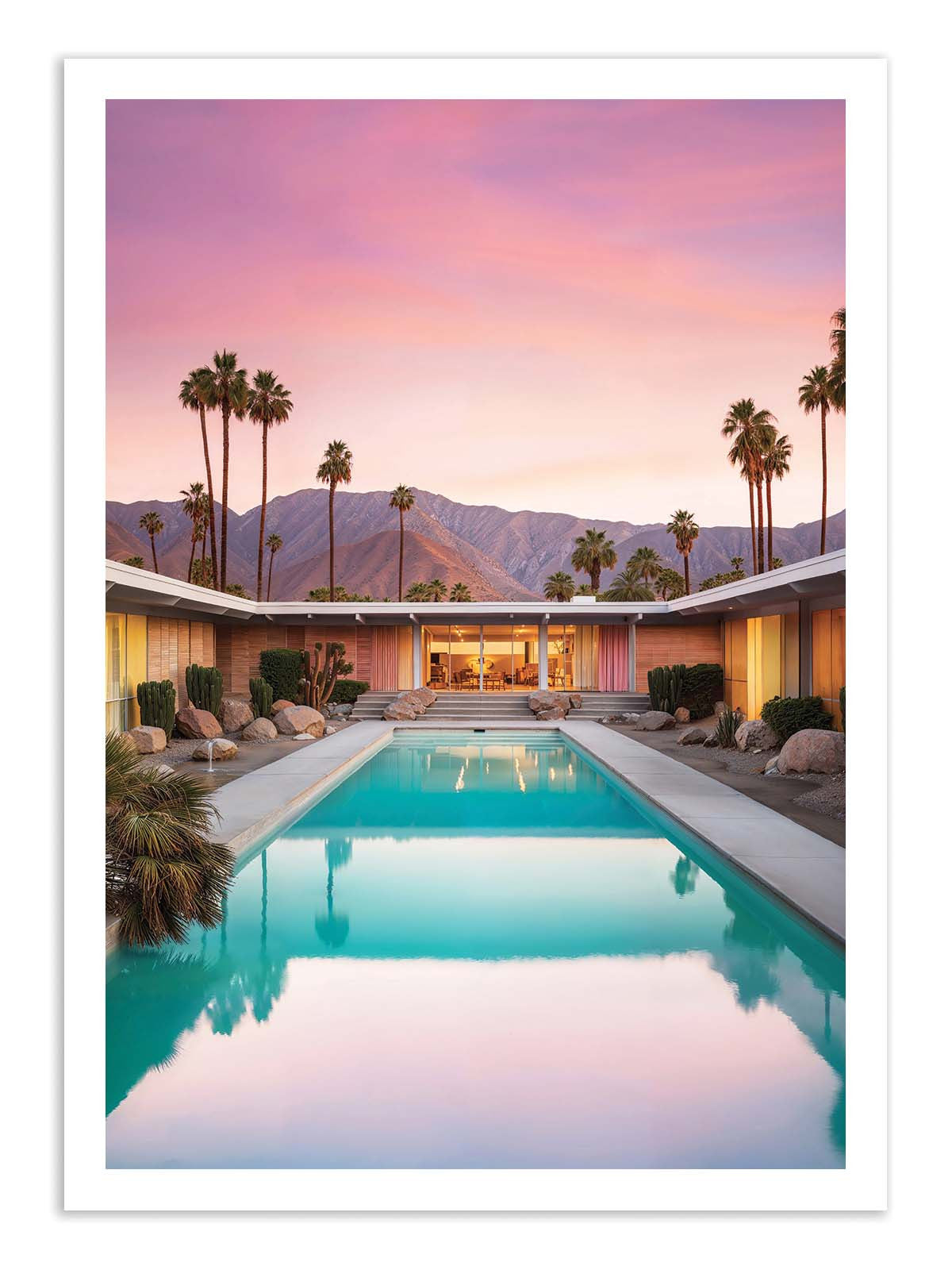 Art Poster - End of the day in Palm Springs - Philippe Hugonnard