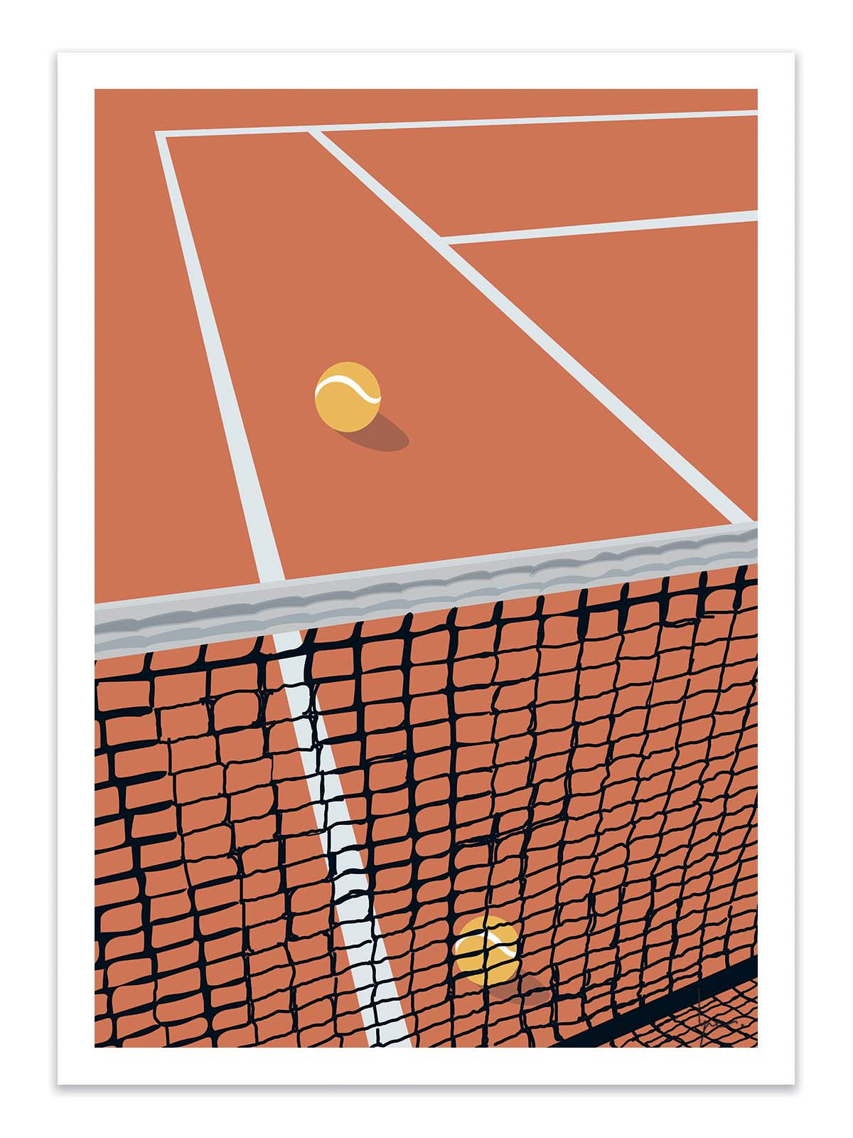 Art Print  - Filet Tennis Terre battue - LPX Illustration