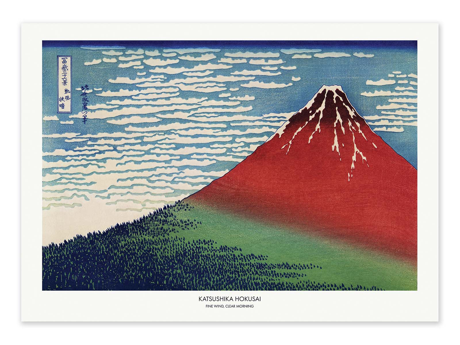 Affiche - Fine Wind, Clear Morning - Katsushika Hokusai