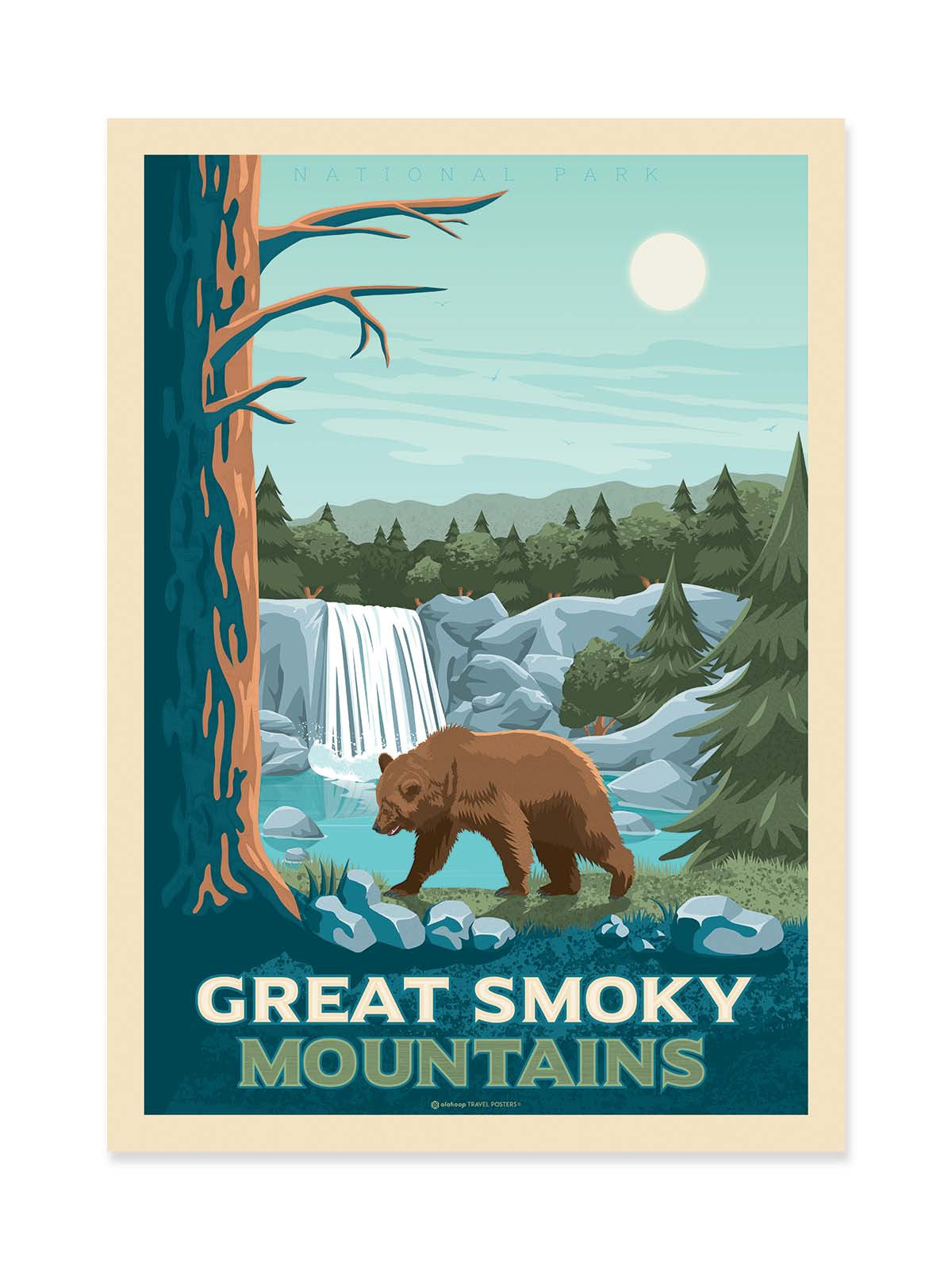 Art Poster - Great smoky mountains - Olahoop Travel Posters