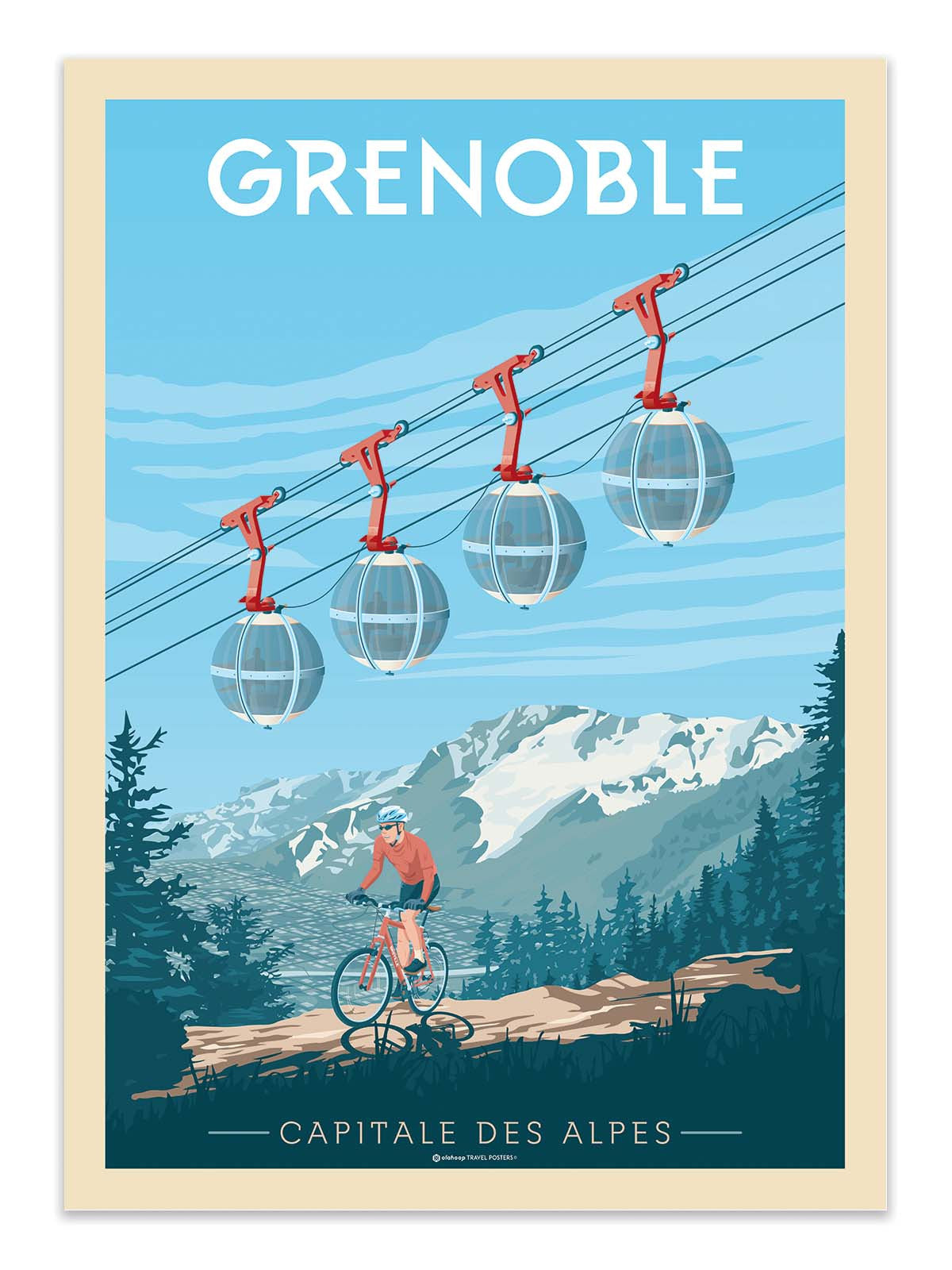 Art Poster - Grenoble France - Olahoop Travel Posters