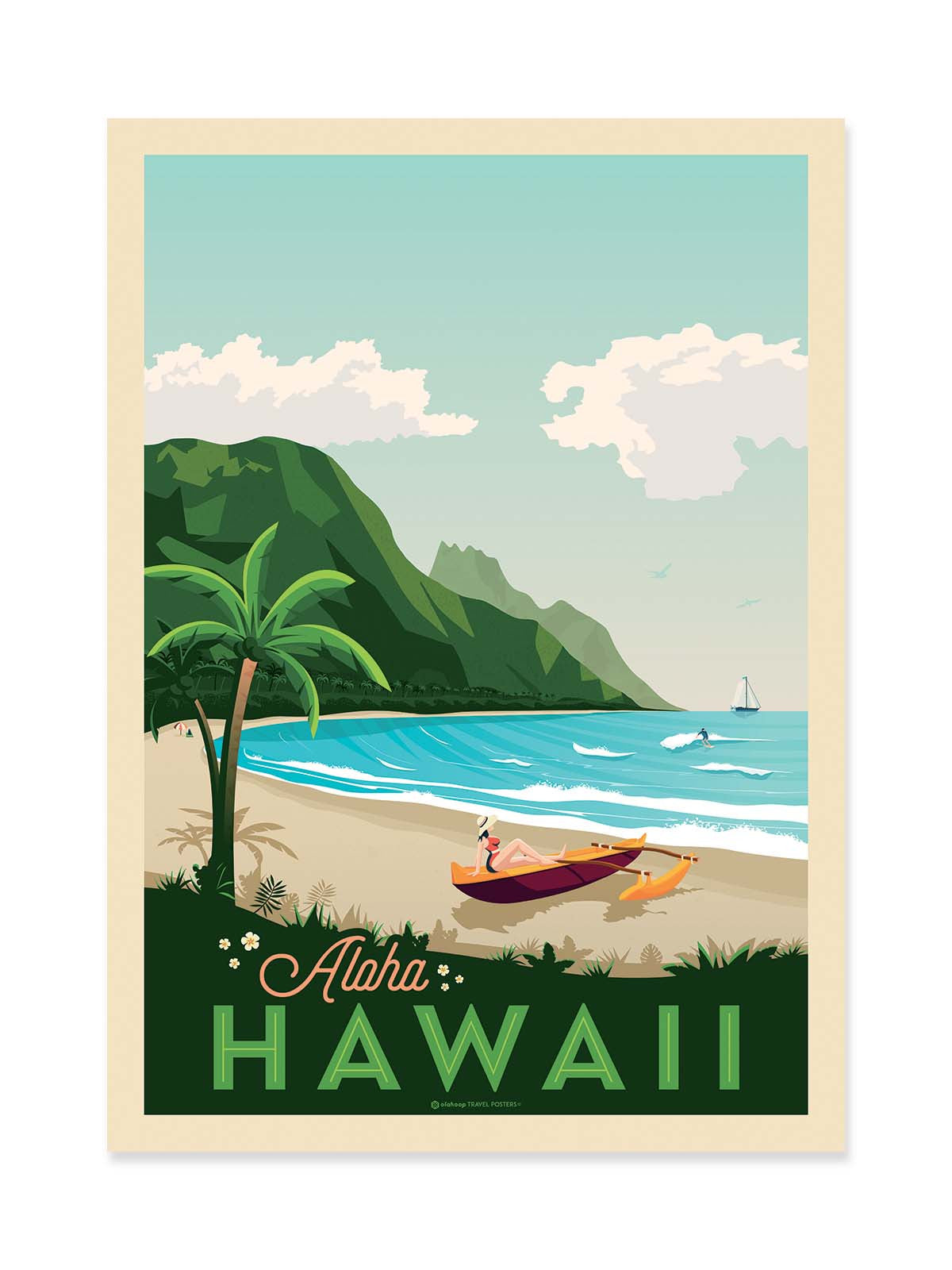 Art Poster - Hawaii - Olahoop Travel Posters