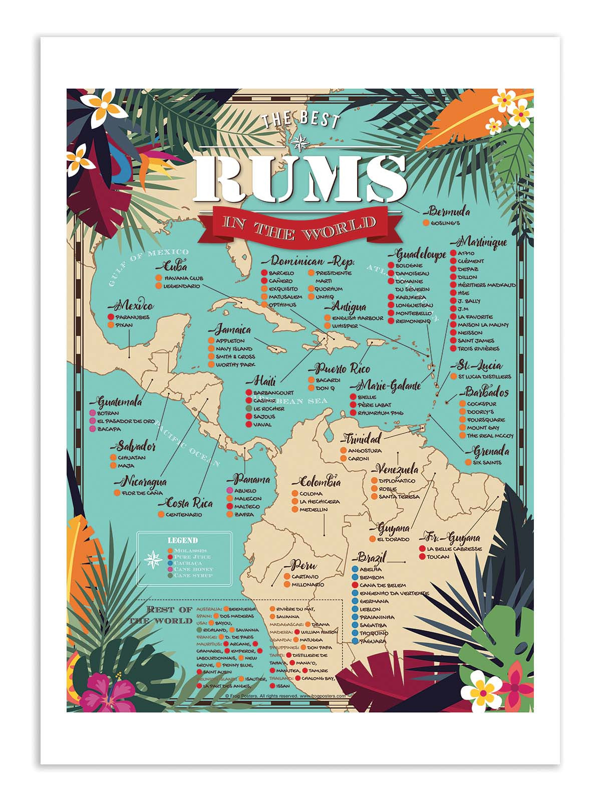Art Poster  - Best rums in the world - Frog Posters