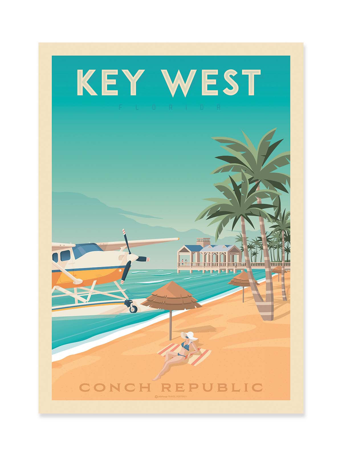 Art Poster - Key West Florida - Olahoop Travel Posters