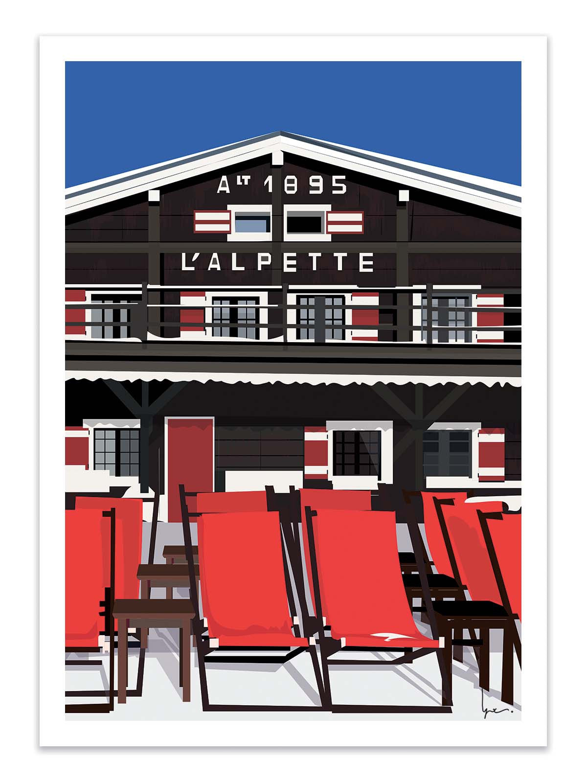Art Poster - L'Alpette Megeve - LPX Illustration