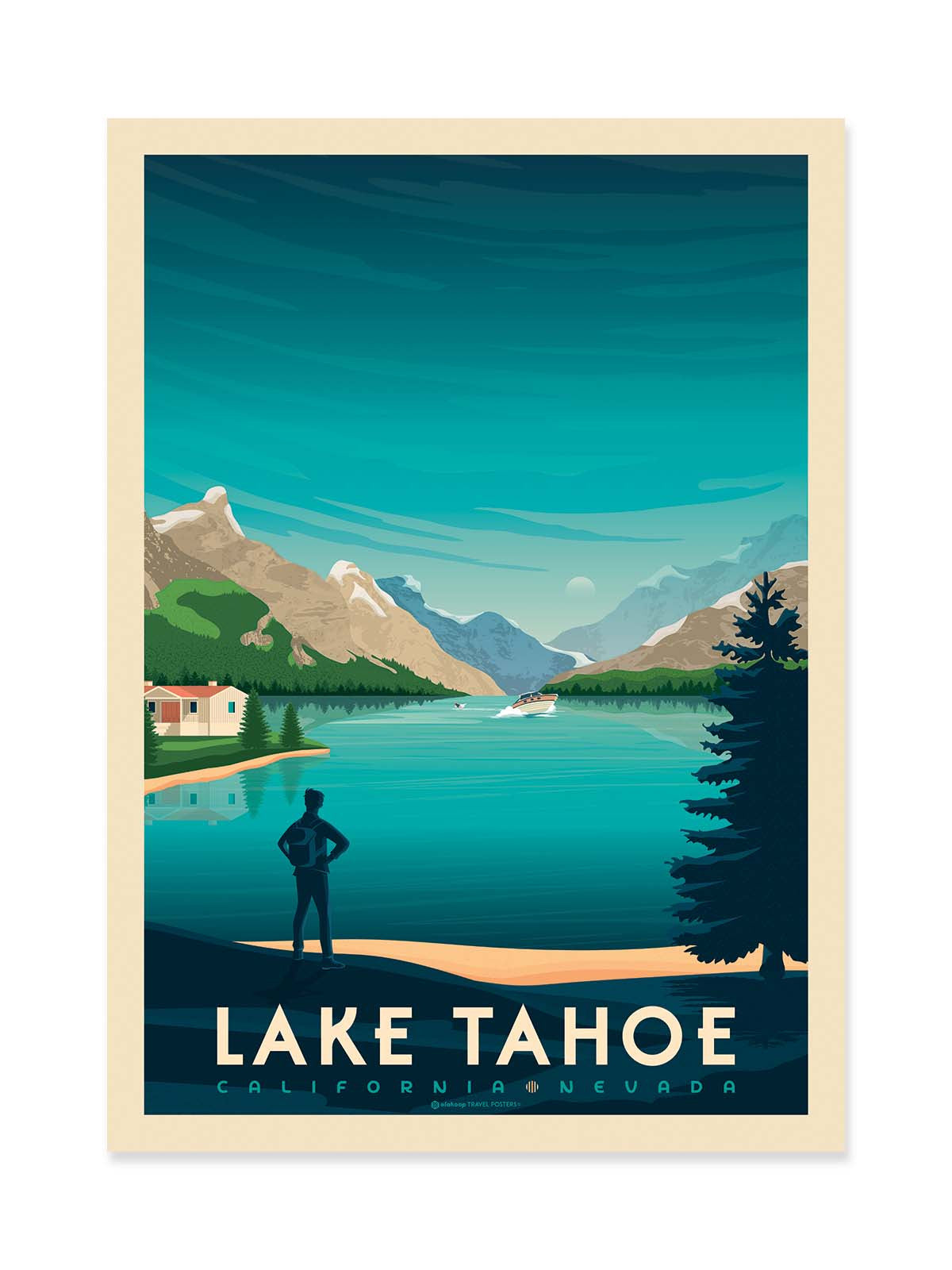 Art Poster - Lake Tahoe - Olahoop Travel Posters