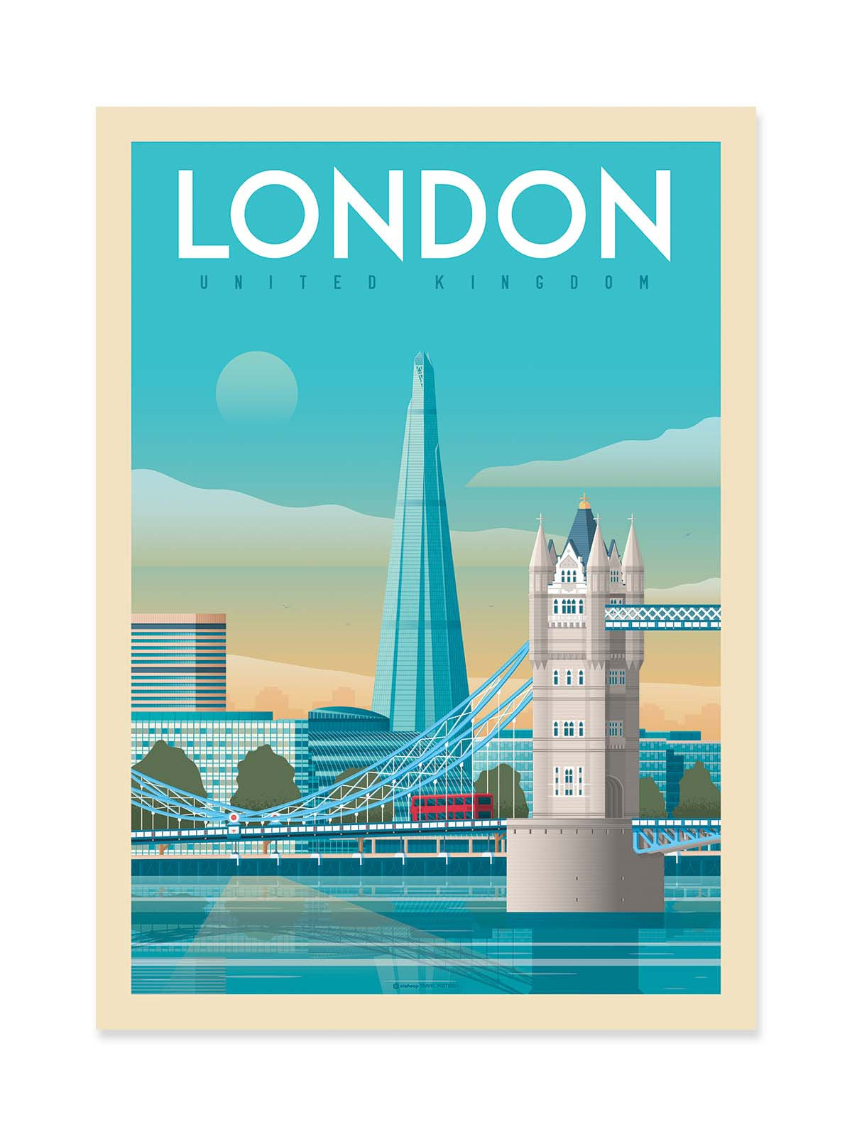 Art Poster - London tower bridge - Olahoop Travel Posters
