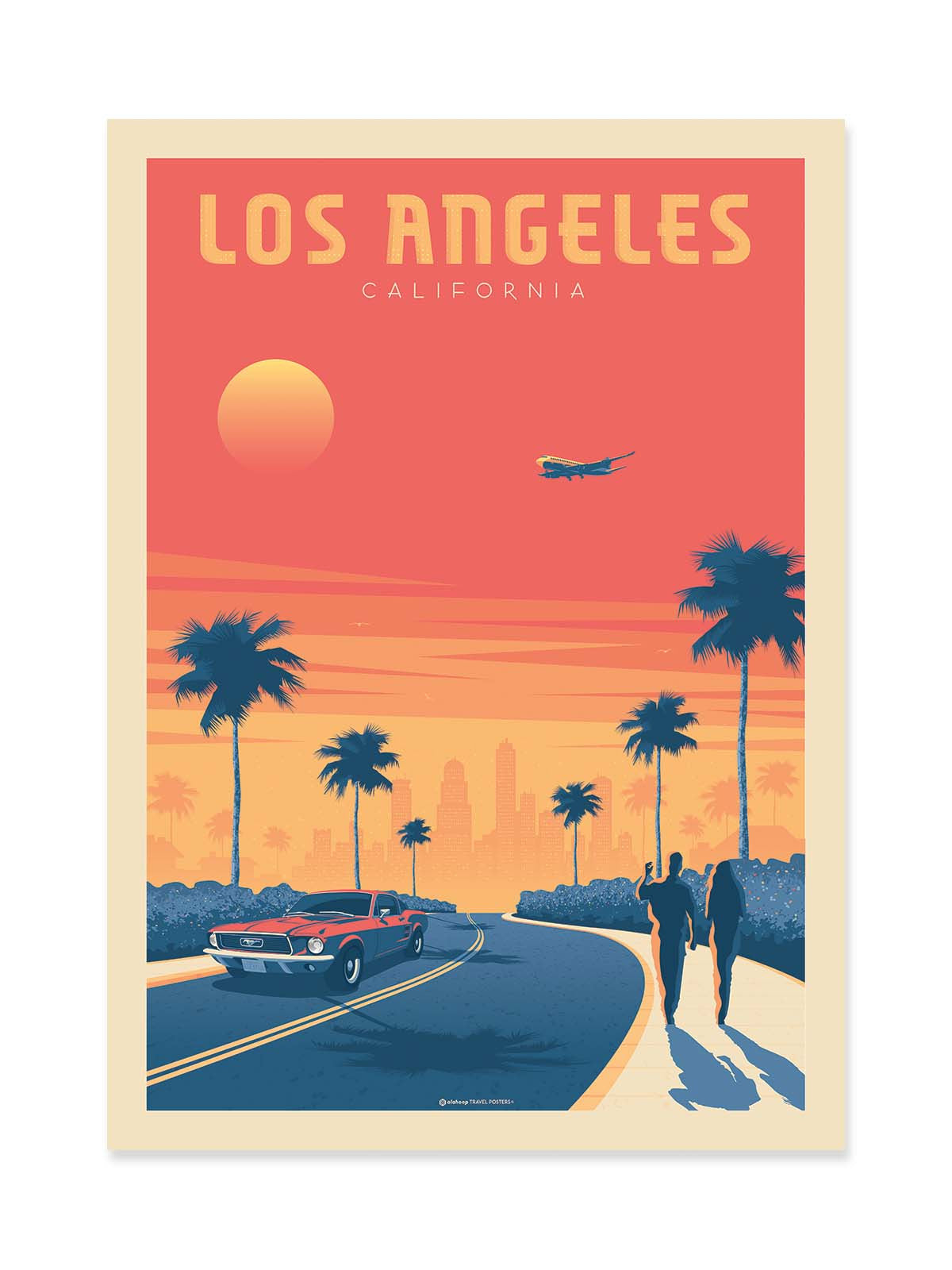 Art Poster - Los Angeles Sunset - Olahoop Travel Posters