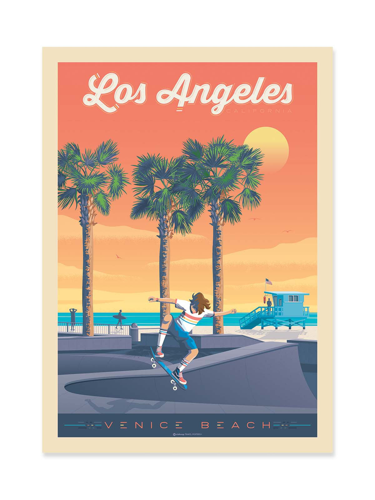 Art Poster - Los Angeles Venice Beach - Olahoop Travel Posters