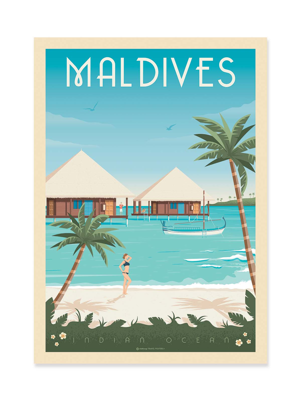 Art Poster - Maldives - Olahoop Travel Posters