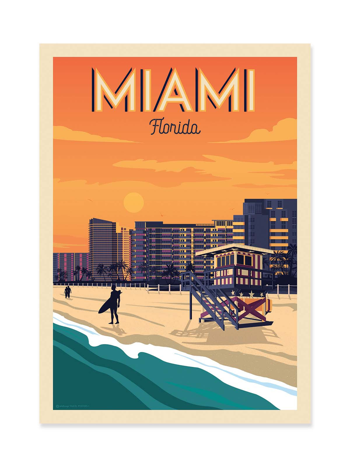 Art Poster - Miami - Olahoop Travel Posters