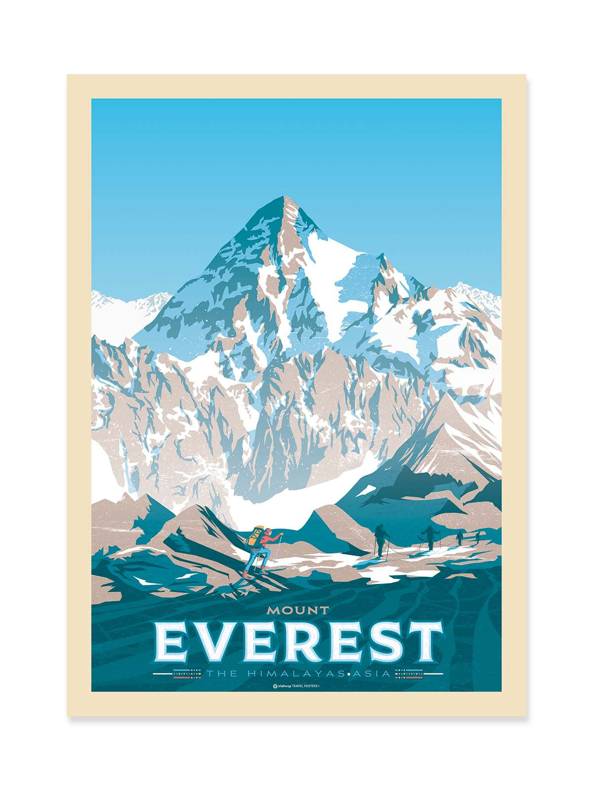 Art Poster - Mount Everest - Olahoop Travel Posters