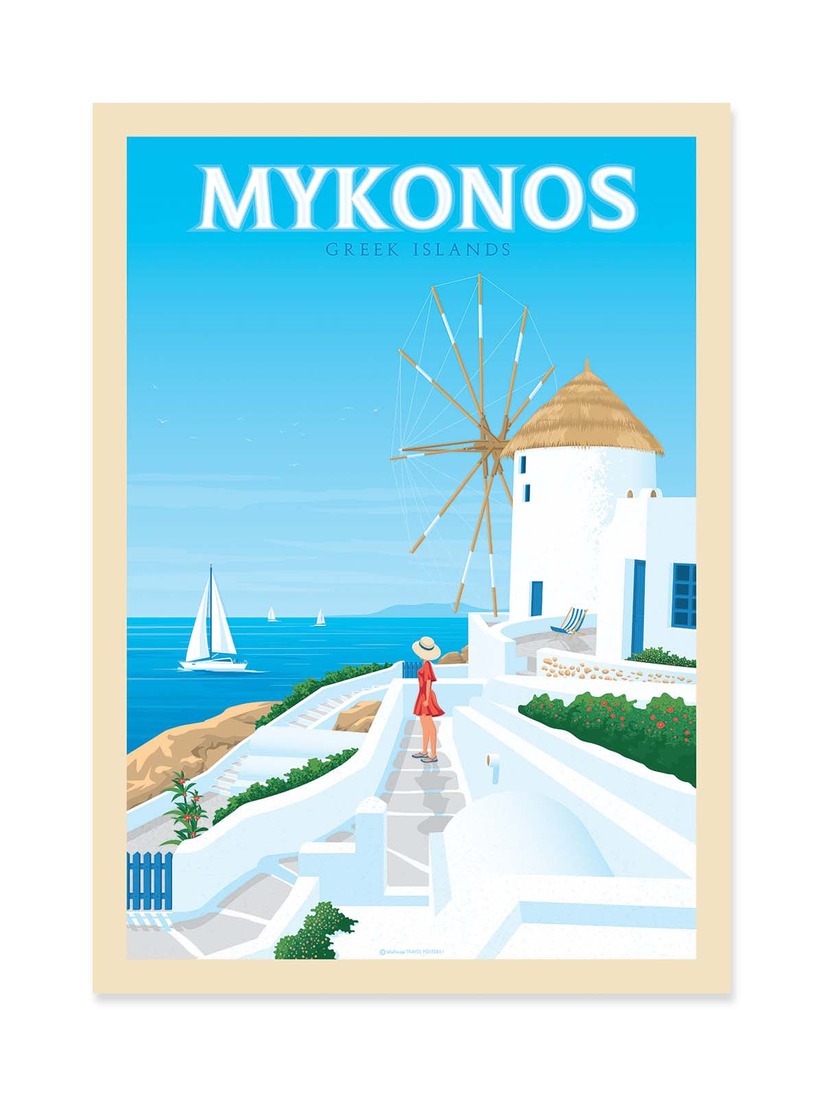 Art Poster - Mykonos - Olahoop Travel Posters
