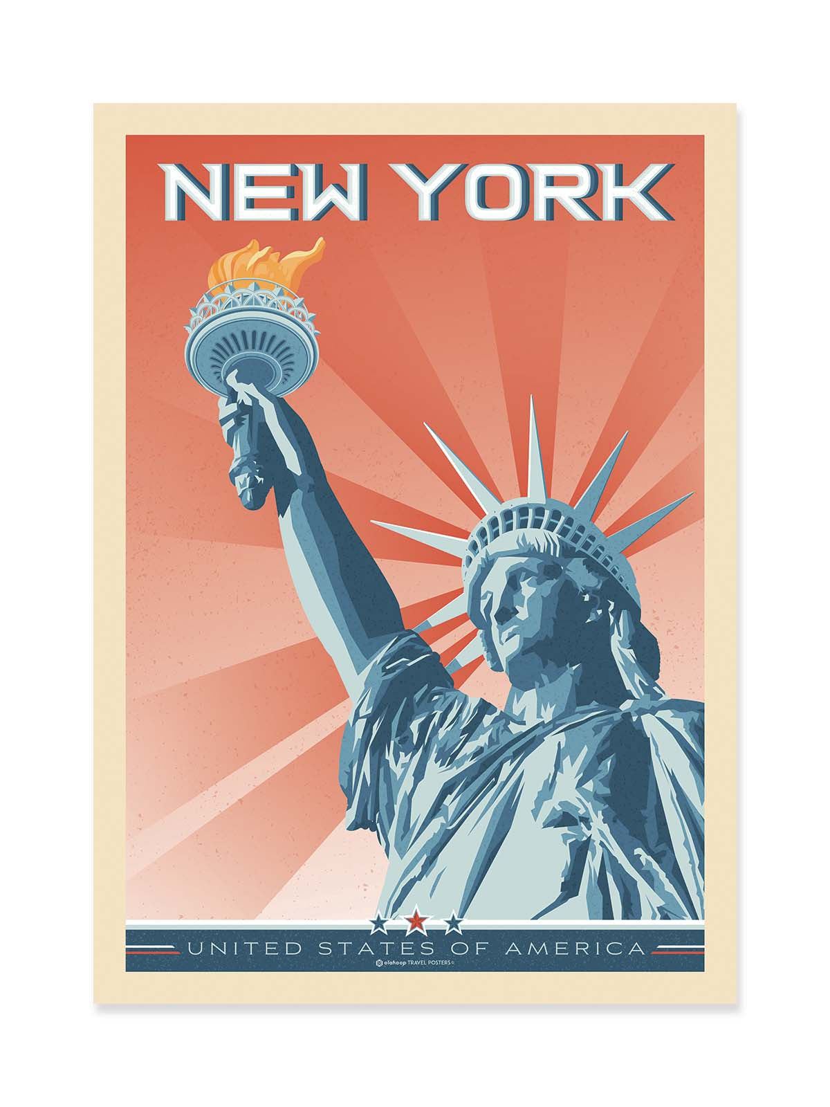 Art Poster - New-York Statue de la liberté - Olahoop Travel Posters