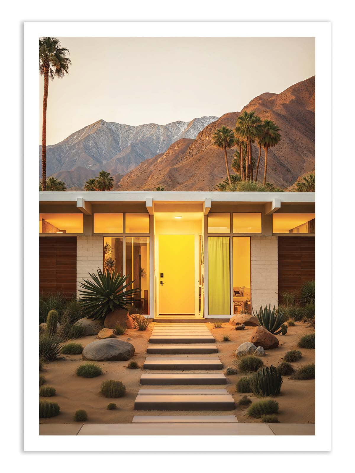 Art Poster - Palm Springs Mid-century sunset - Philippe Hugonnard