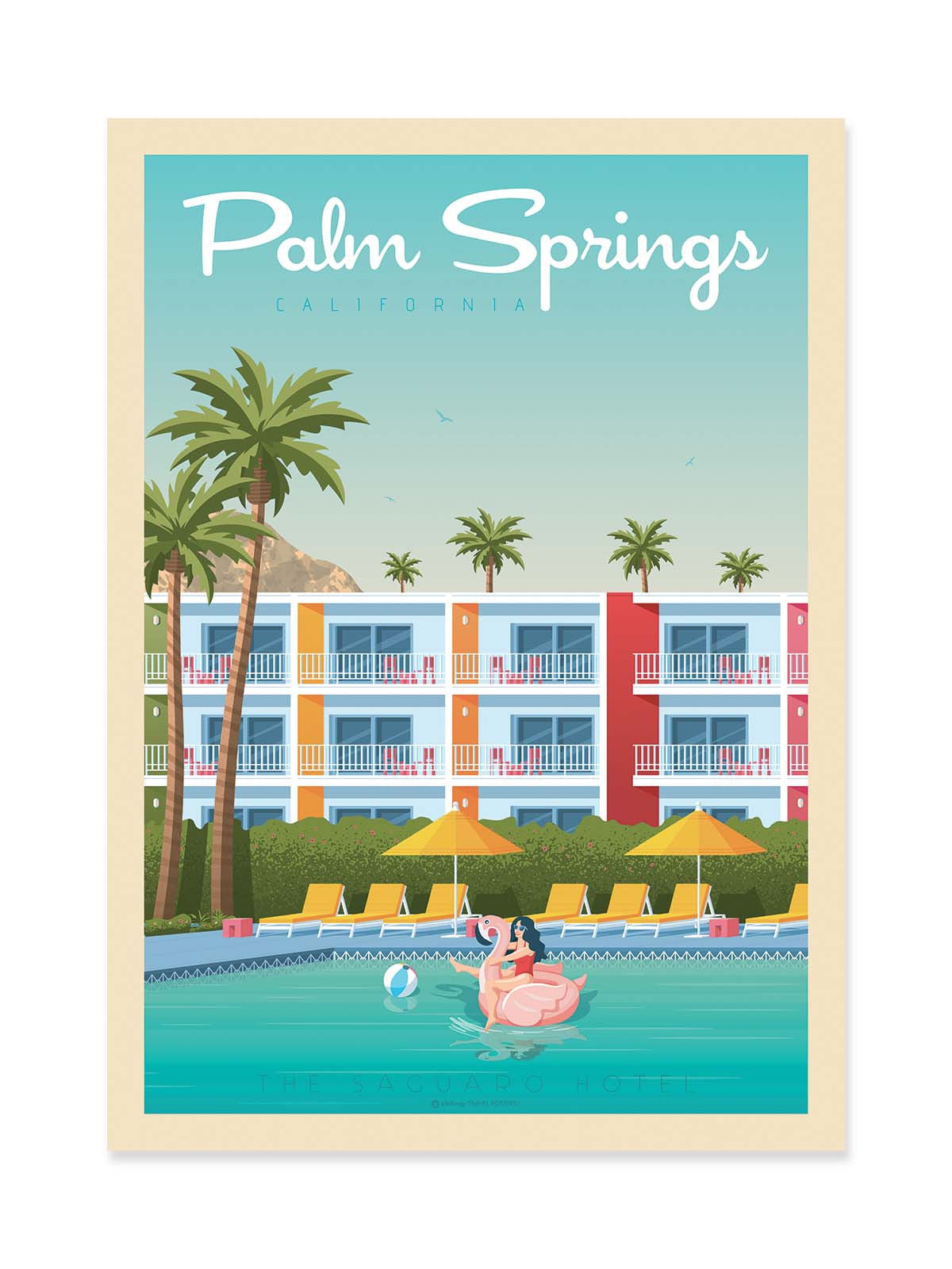 Art Poster - Palm Springs Version 2 - Olahoop Travel Posters