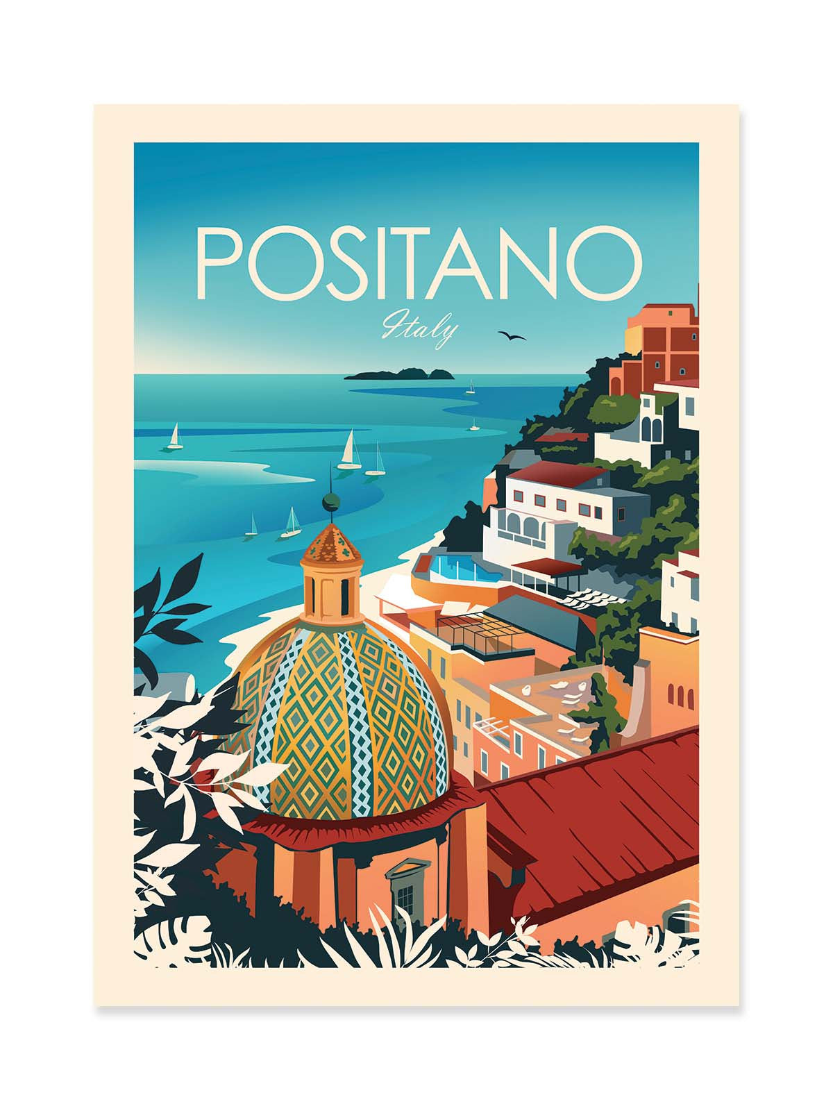 Art Poster - Positano Italy - Studio Inception