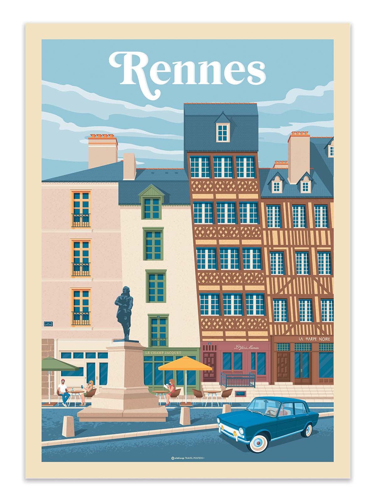 Art Poster - Rennes - Olahoop Travel Posters