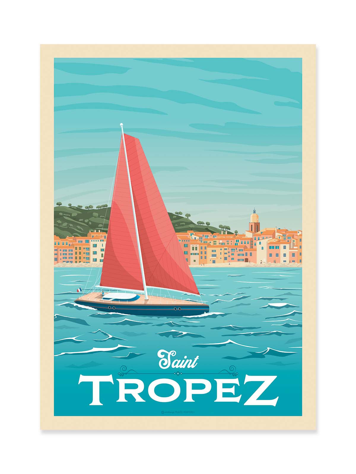 Art Poster - Saint Tropez - Olahoop Travel Posters