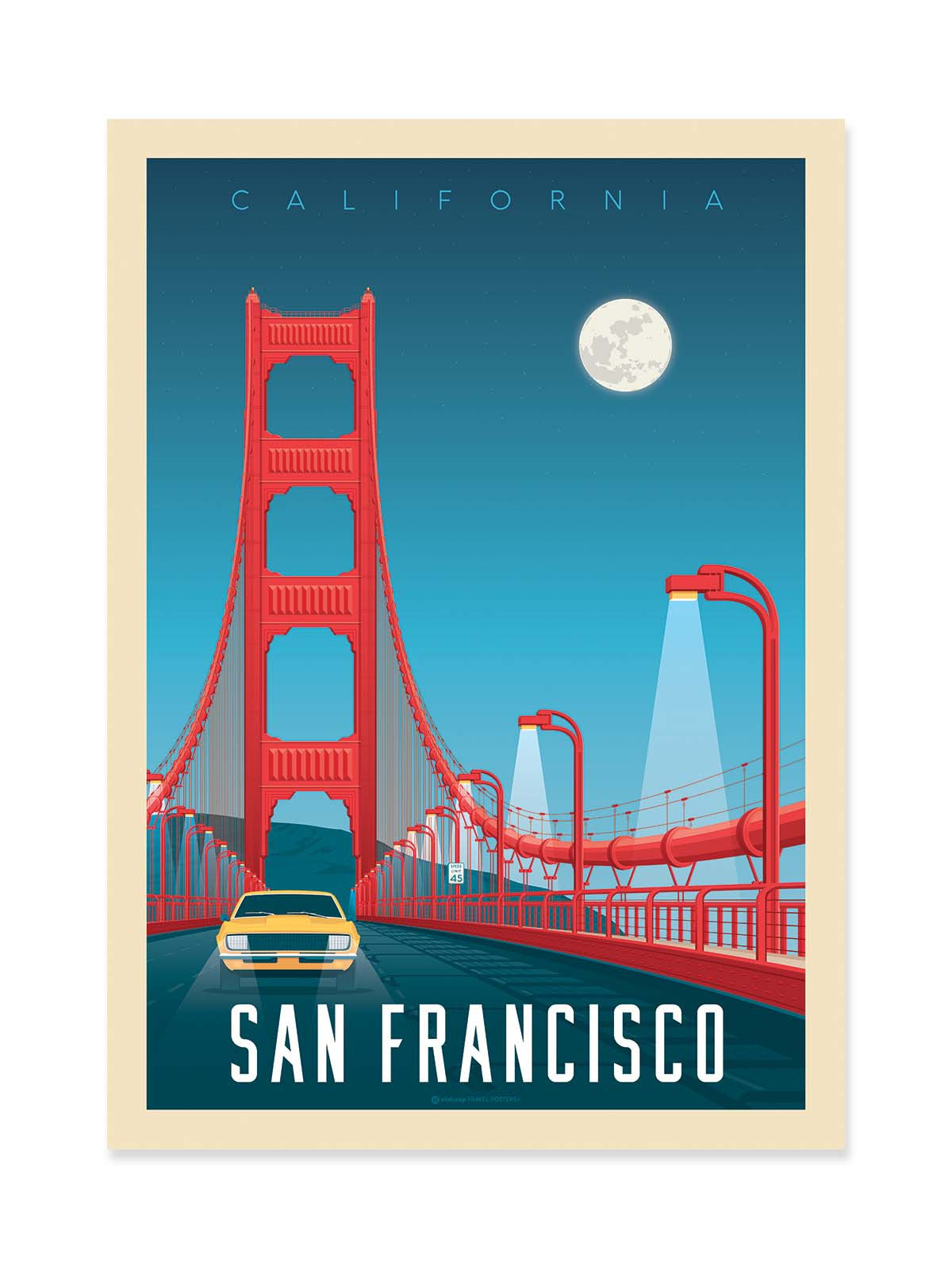 Art Poster - San Francisco Version 2 - Olahoop Travel Posters