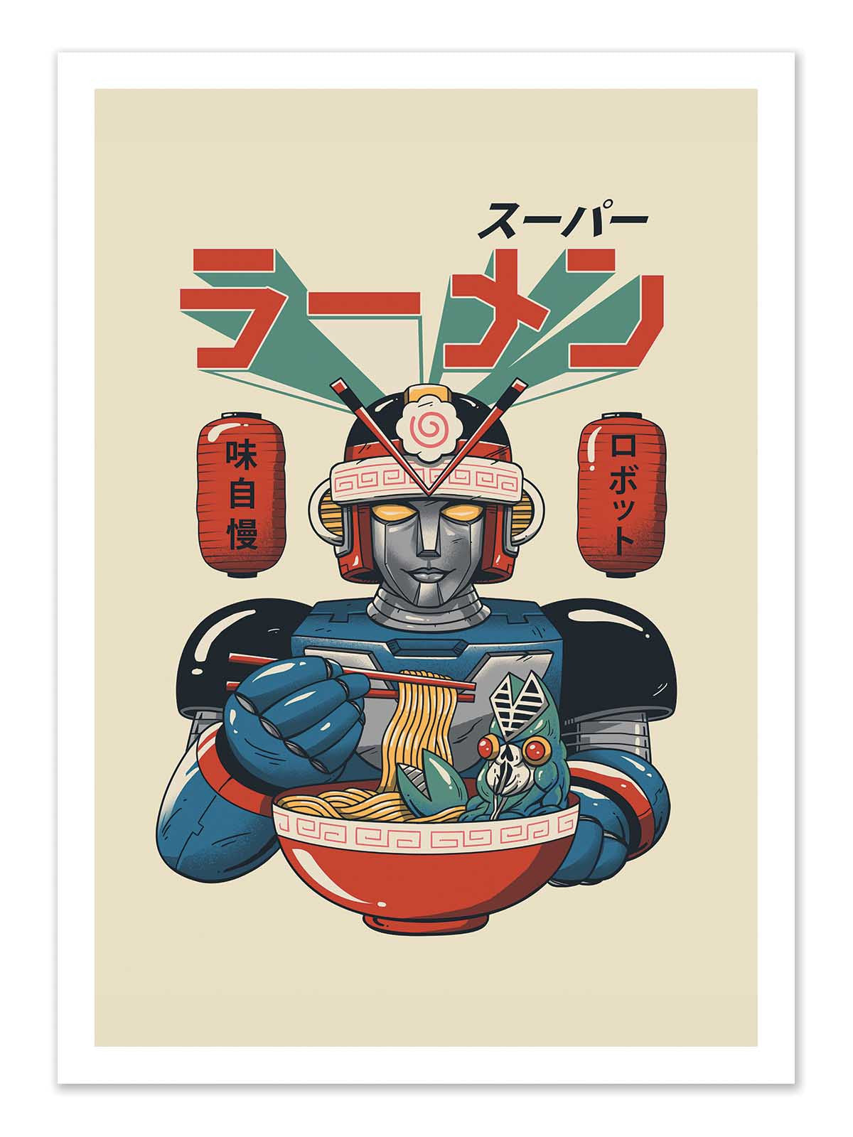 Art Poster - Super Ramen Bot - Vincent Trinidad