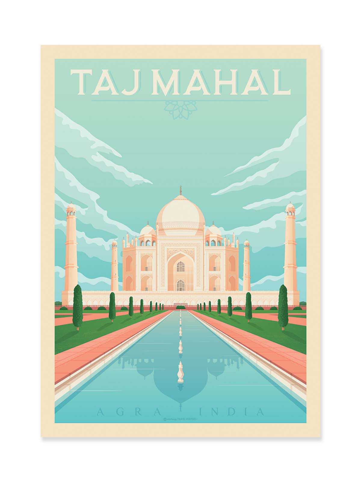 Art Poster - Taj Mahal - Olahoop Travel Posters