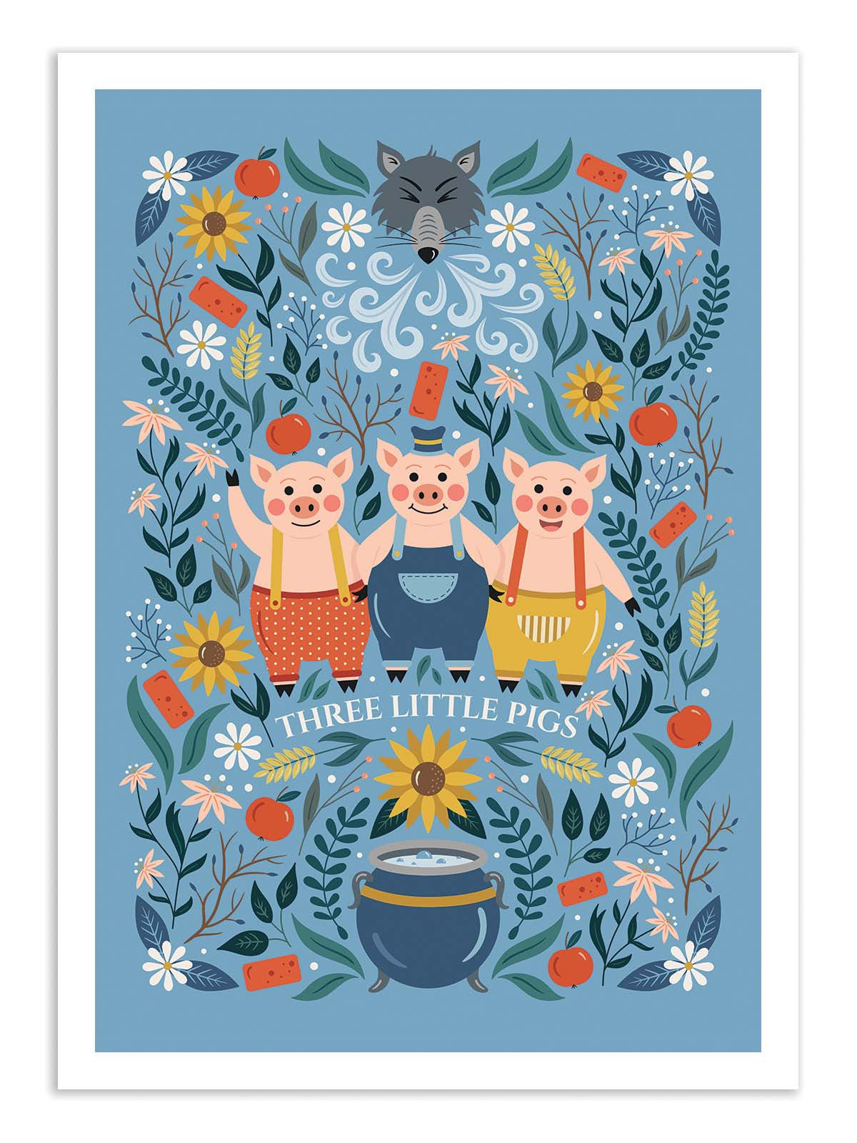 Art Print - Three Little Pigs - Vesna Skorshnek