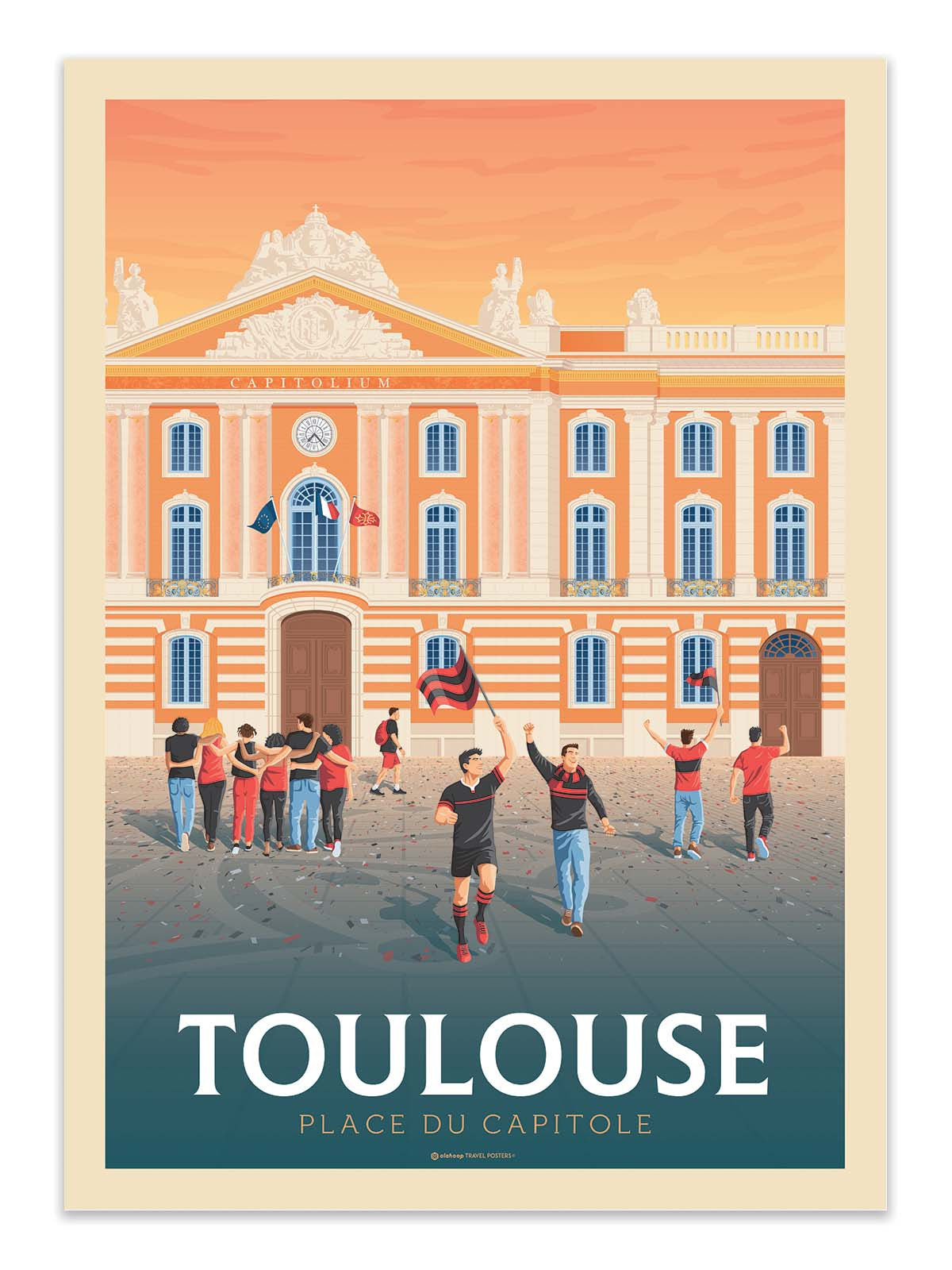 Art Poster - Toulouse Place du Capitole - Olahoop Travel Posters