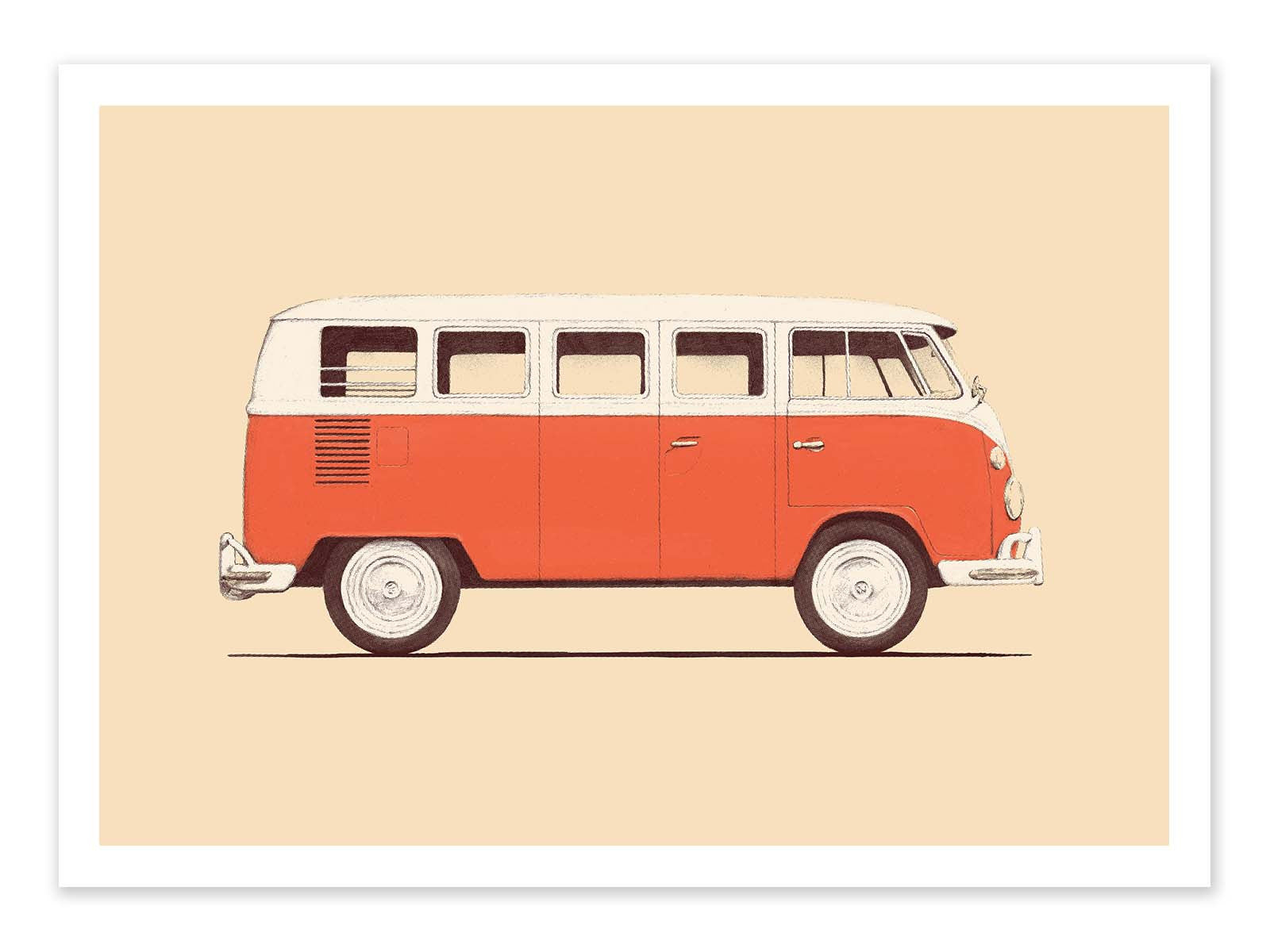Art Poster - Red Van - Florent Bodart