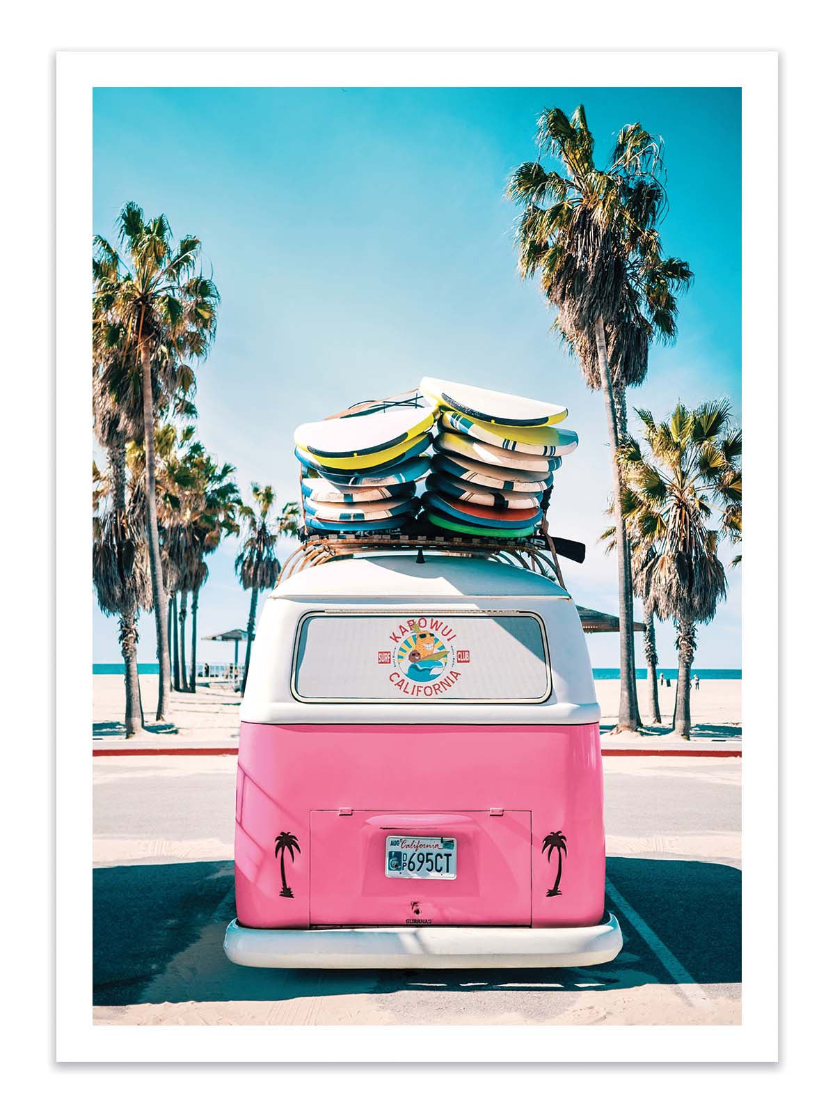Art Poster - Van life in pink - Gal Design