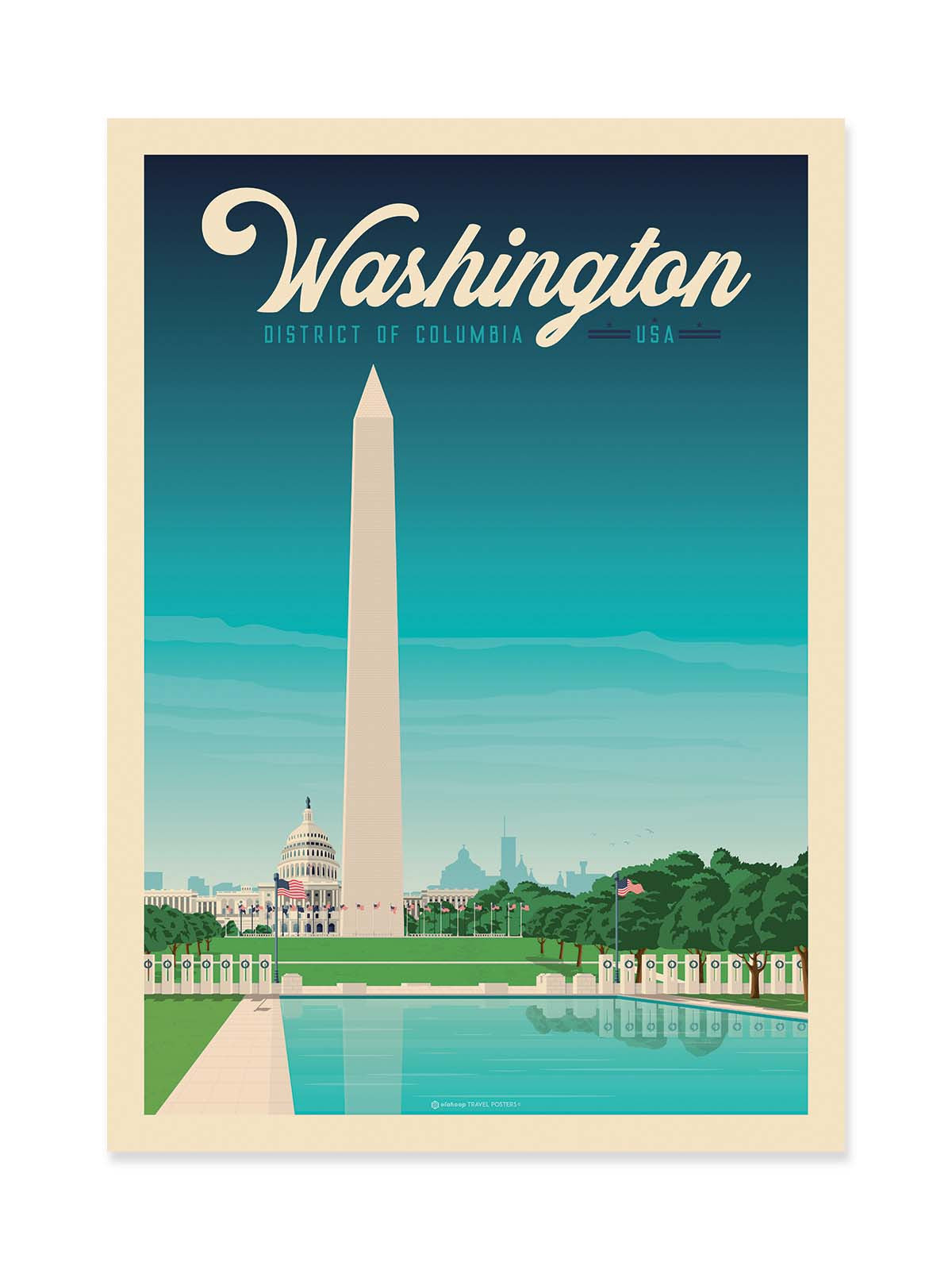 Art Poster - Washington - Olahoop Travel Posters