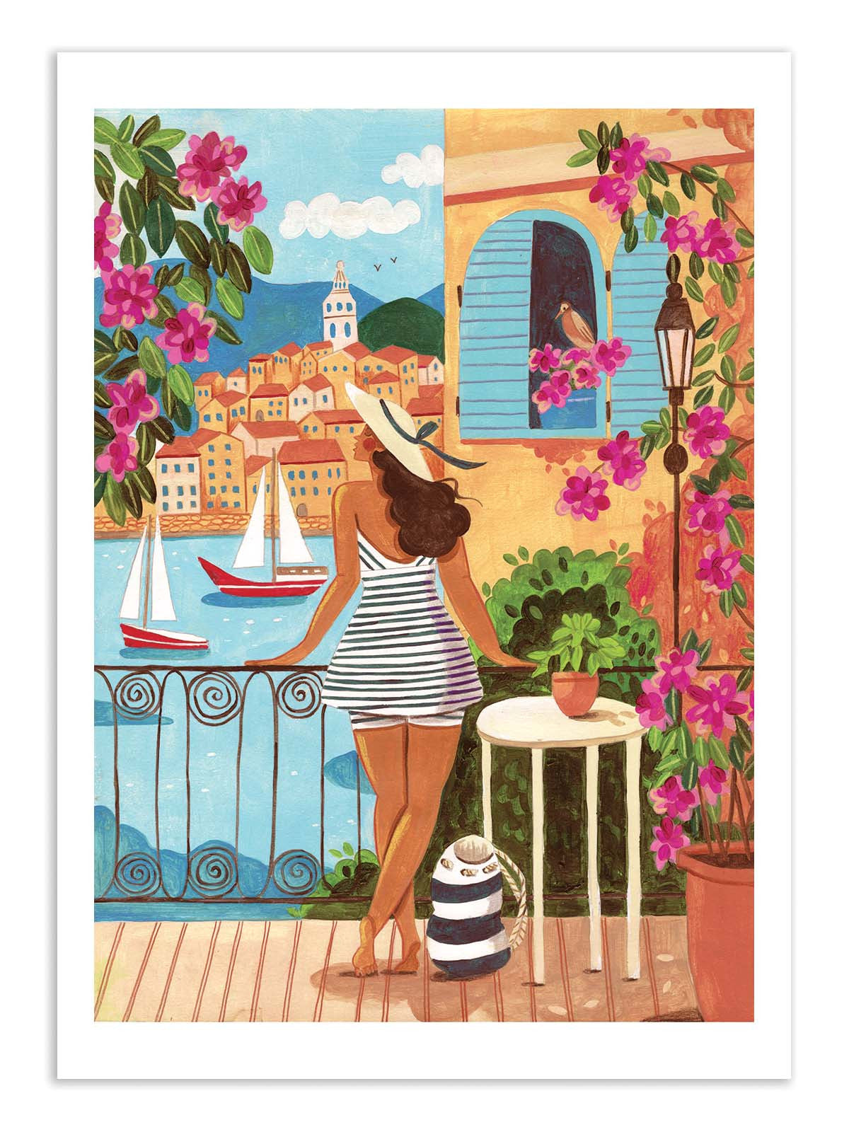 Art Poster - Woman in Saint-Tropez France - Caroline