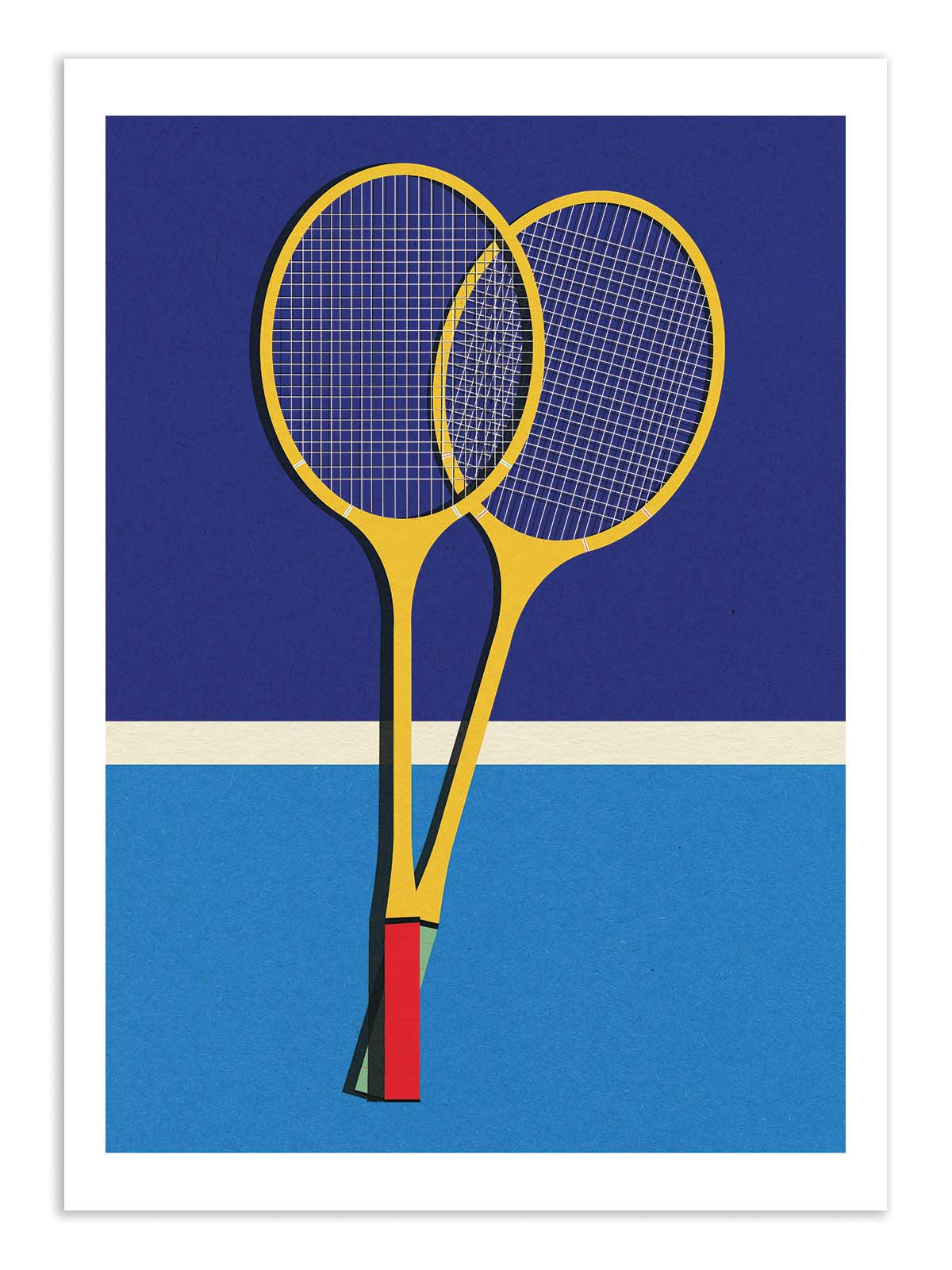 Art Poster - Wooden Badminton Rackets - Rosi Feist