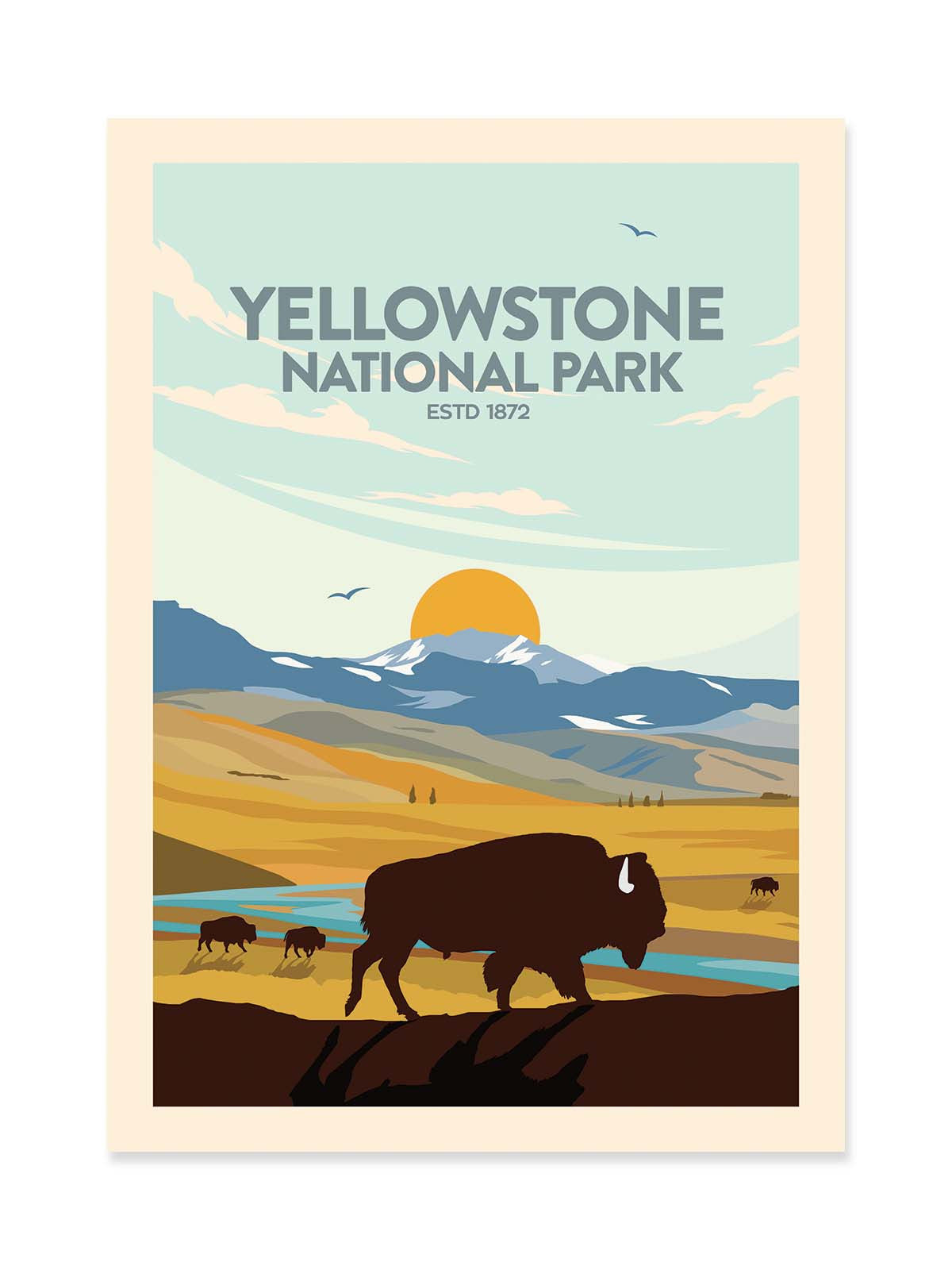 Art Poster - Yellowstone National Park - Studio Inception