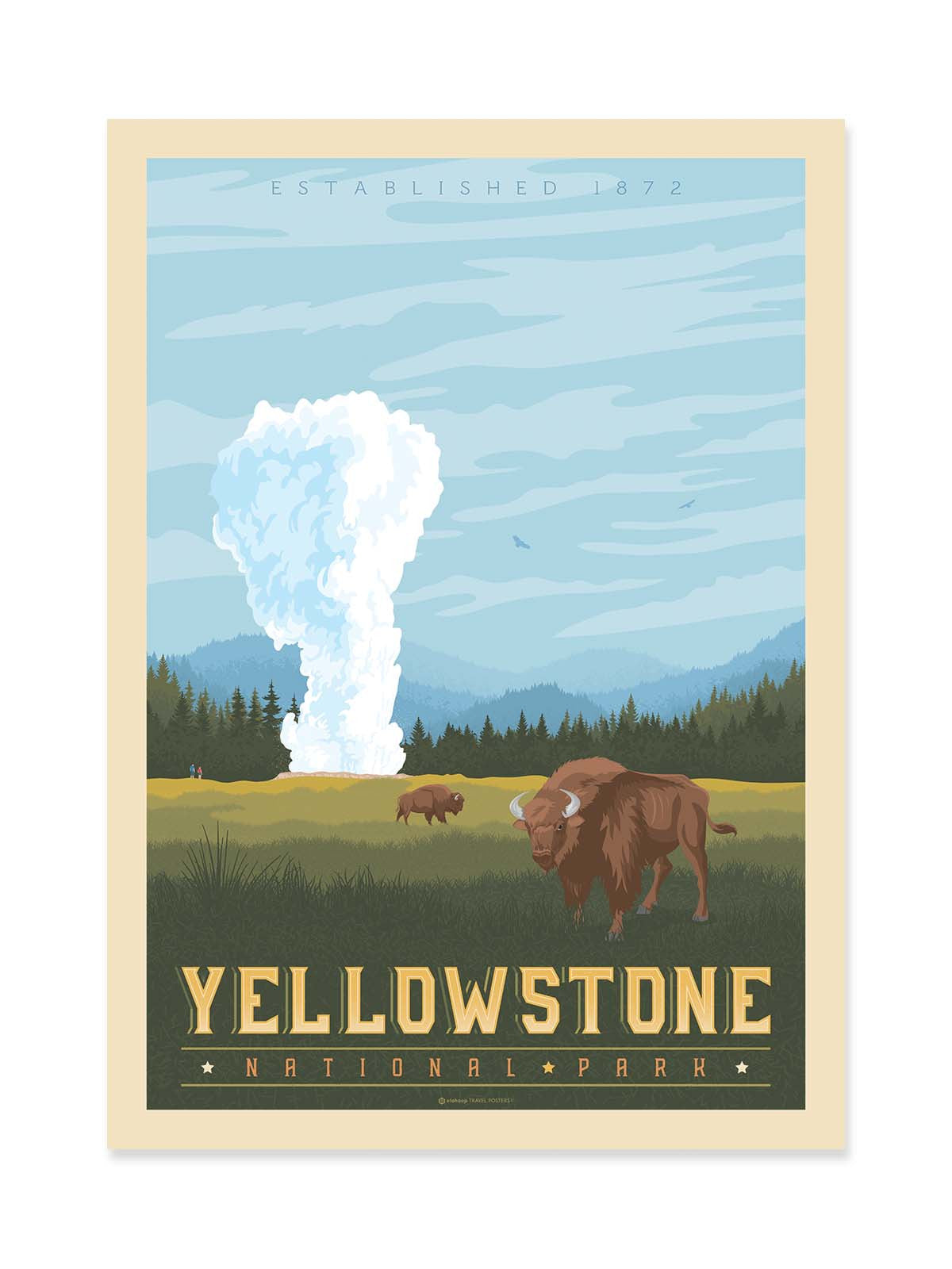 Art Poster - Yellowstone - Olahoop Travel Posters