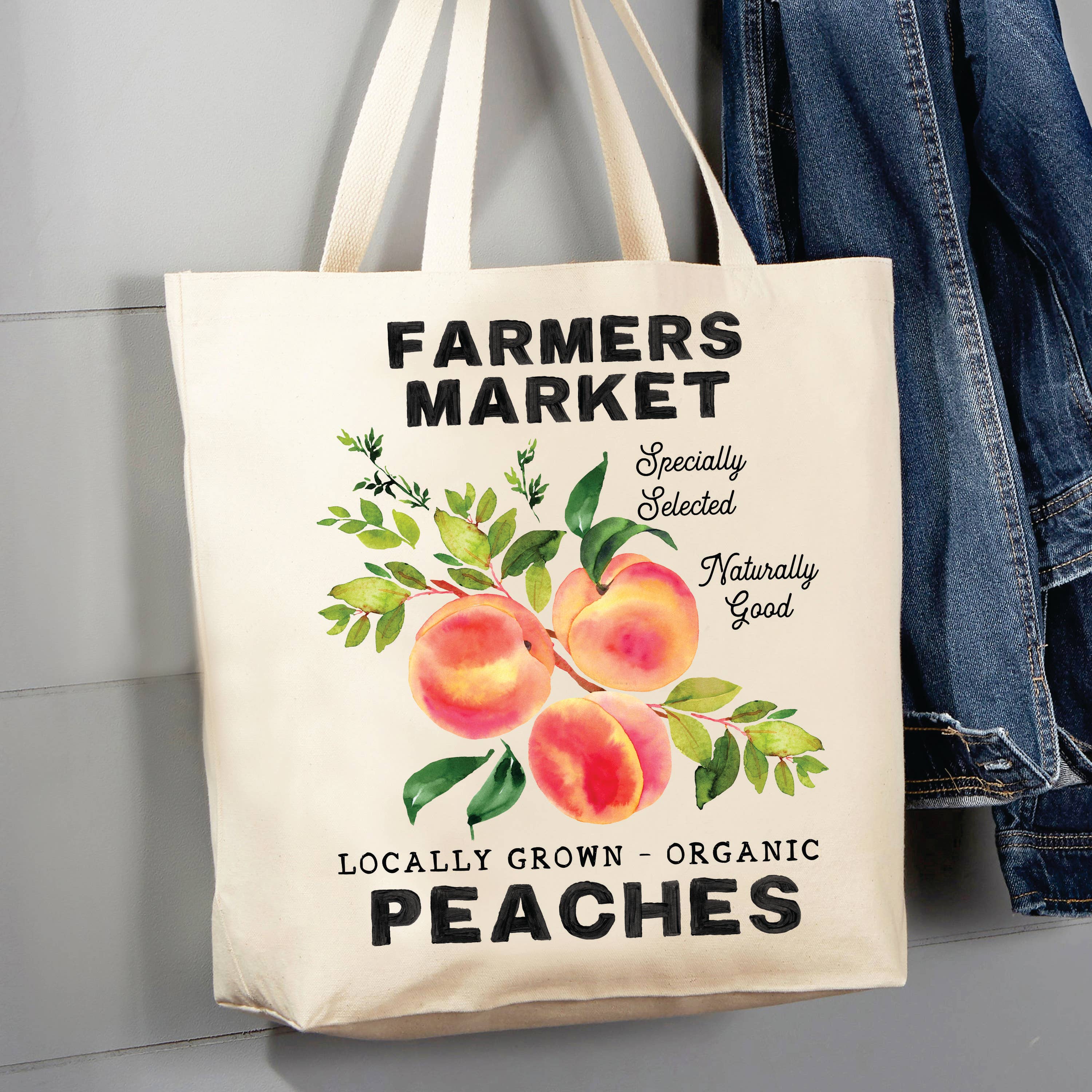 Farmers Market Organic Peachs 12 oz  Canvas Tote Bag