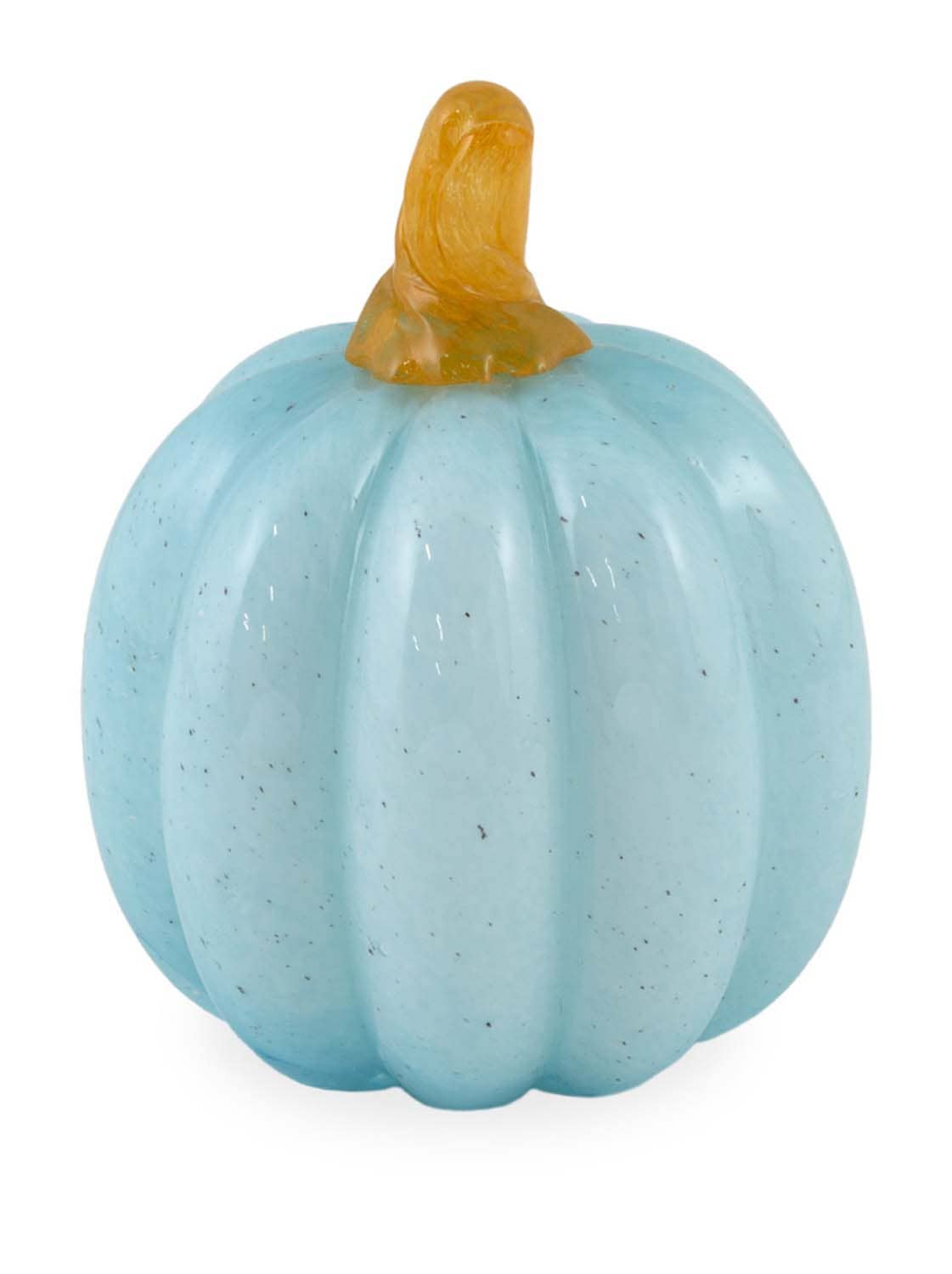 3" AQUA GLASS AUTUMN PUMPKIN HOME ACCENT