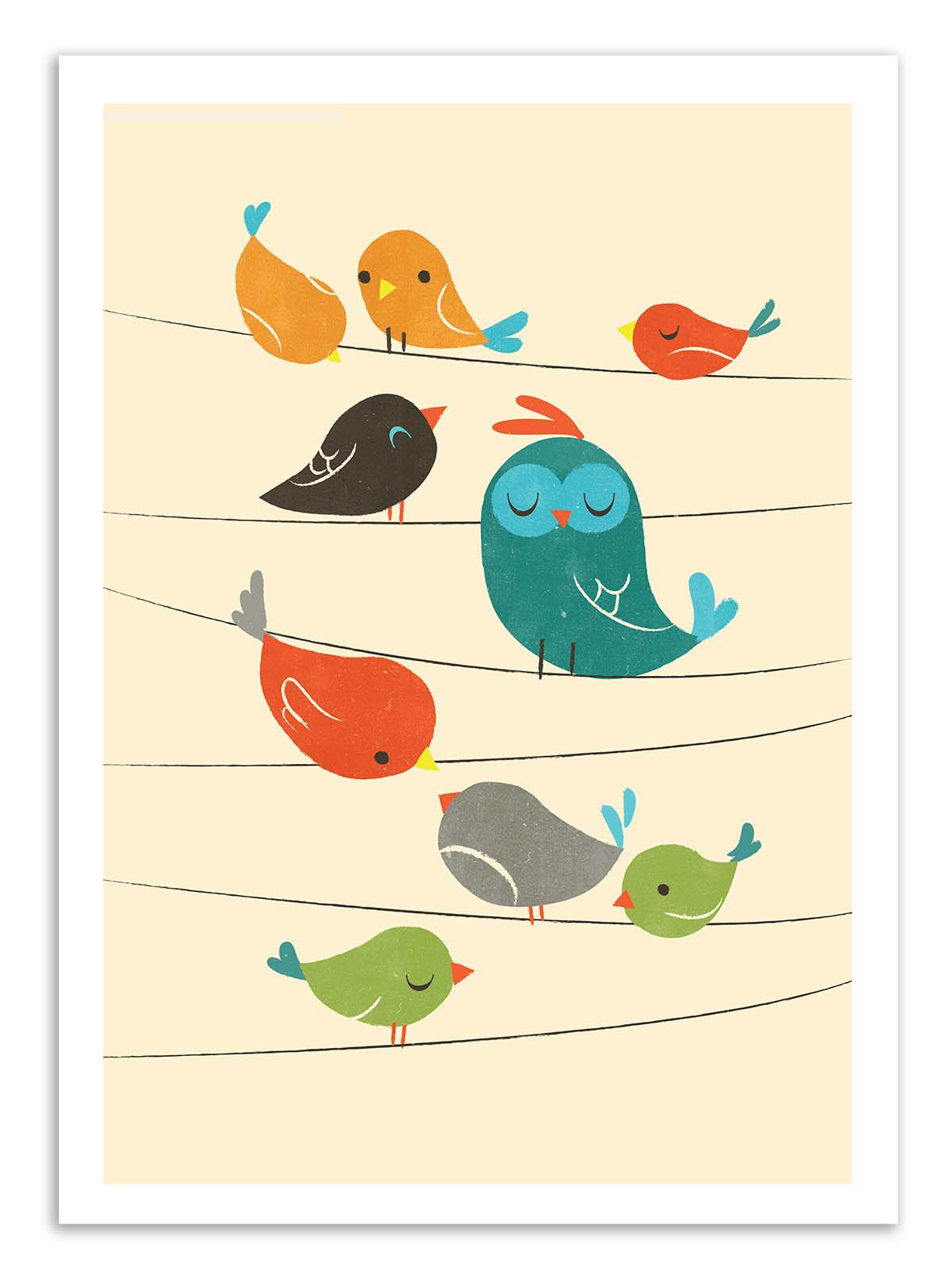 Art Poster  - Colorfull birds - Jay Fleck