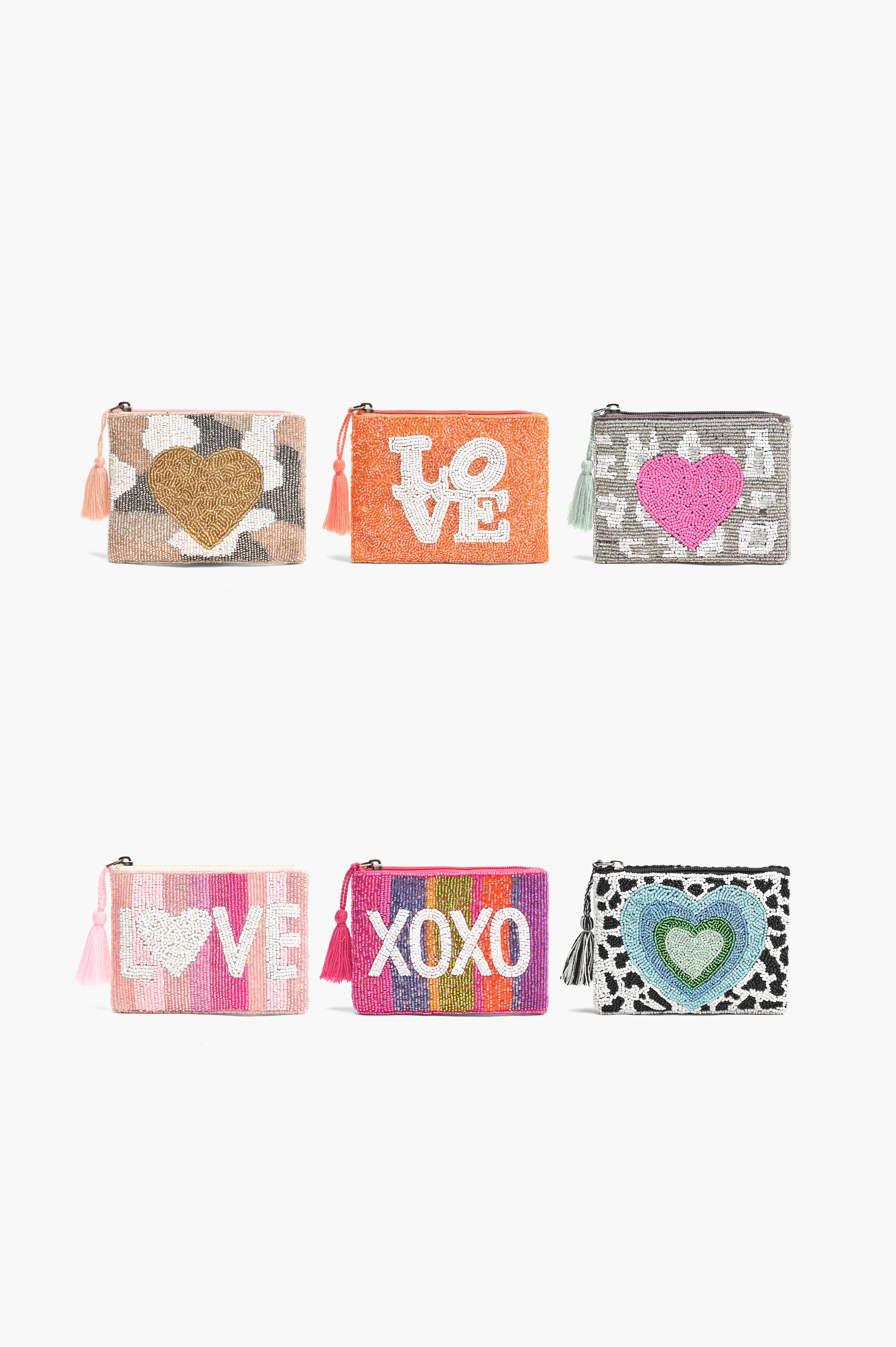Set of 6 All the Love Coin bags