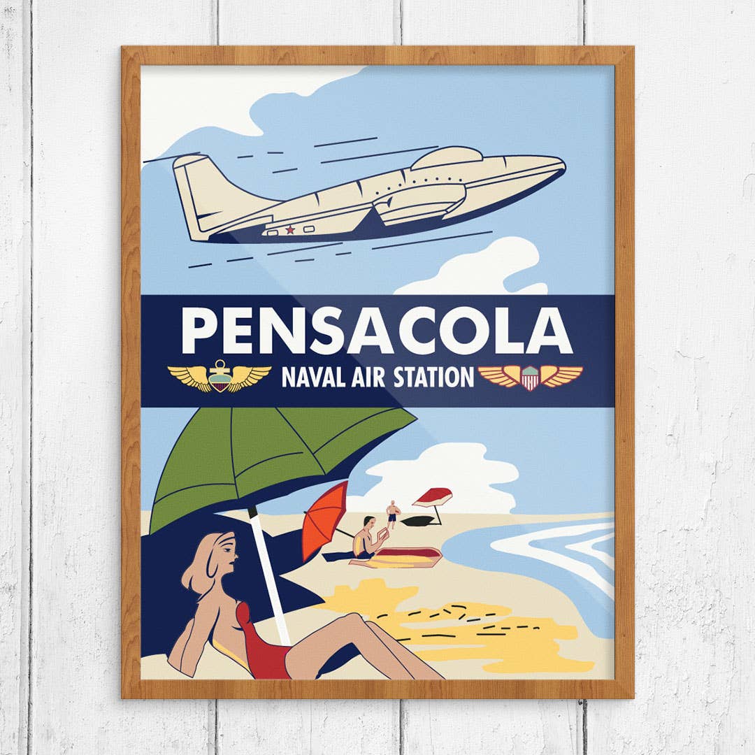 11" x 14" Naval Air Station Pensacola Vintage Style Print