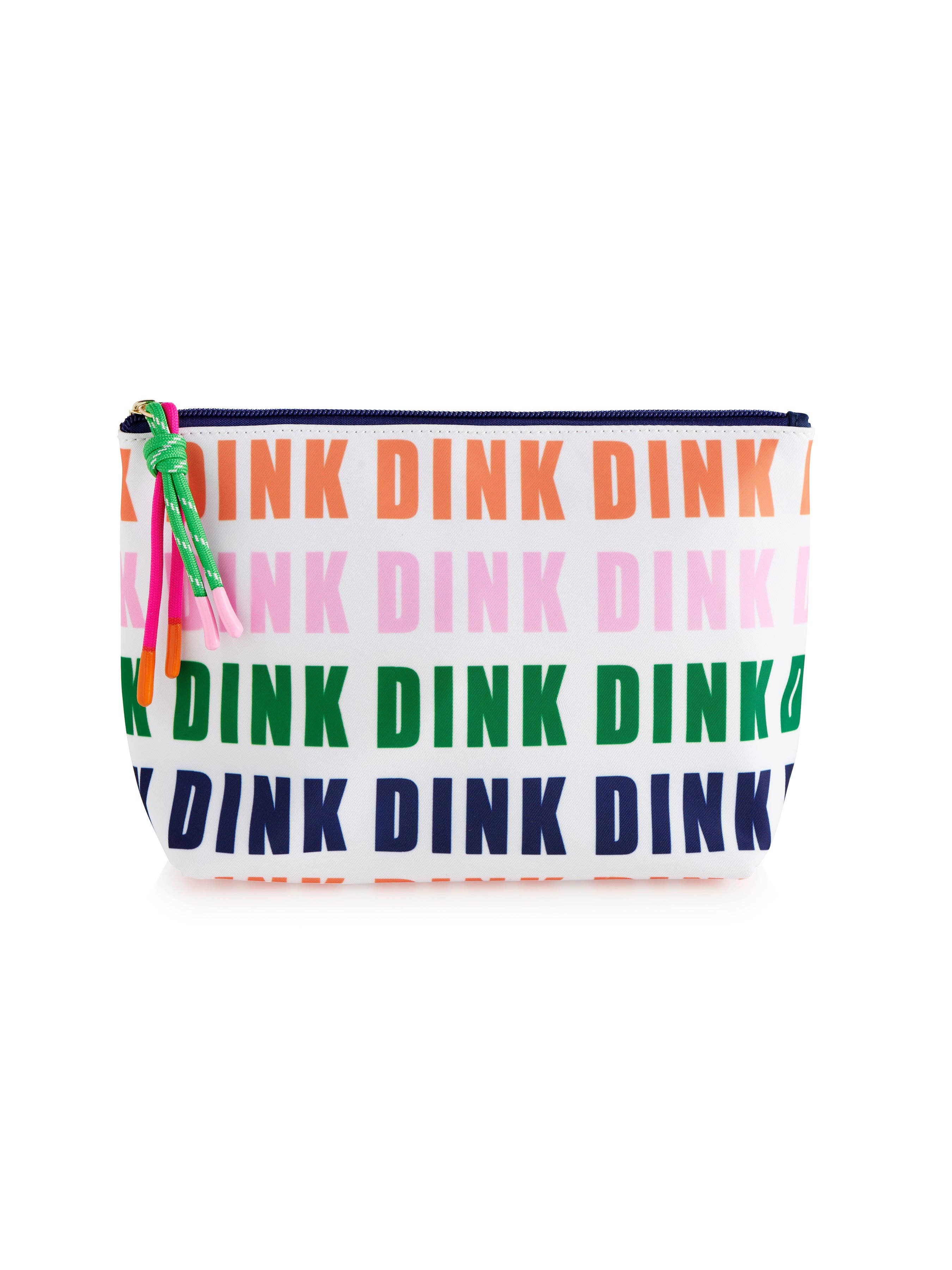 "DINK DINK DINK" LARGE ZIP POUCH, MULTI