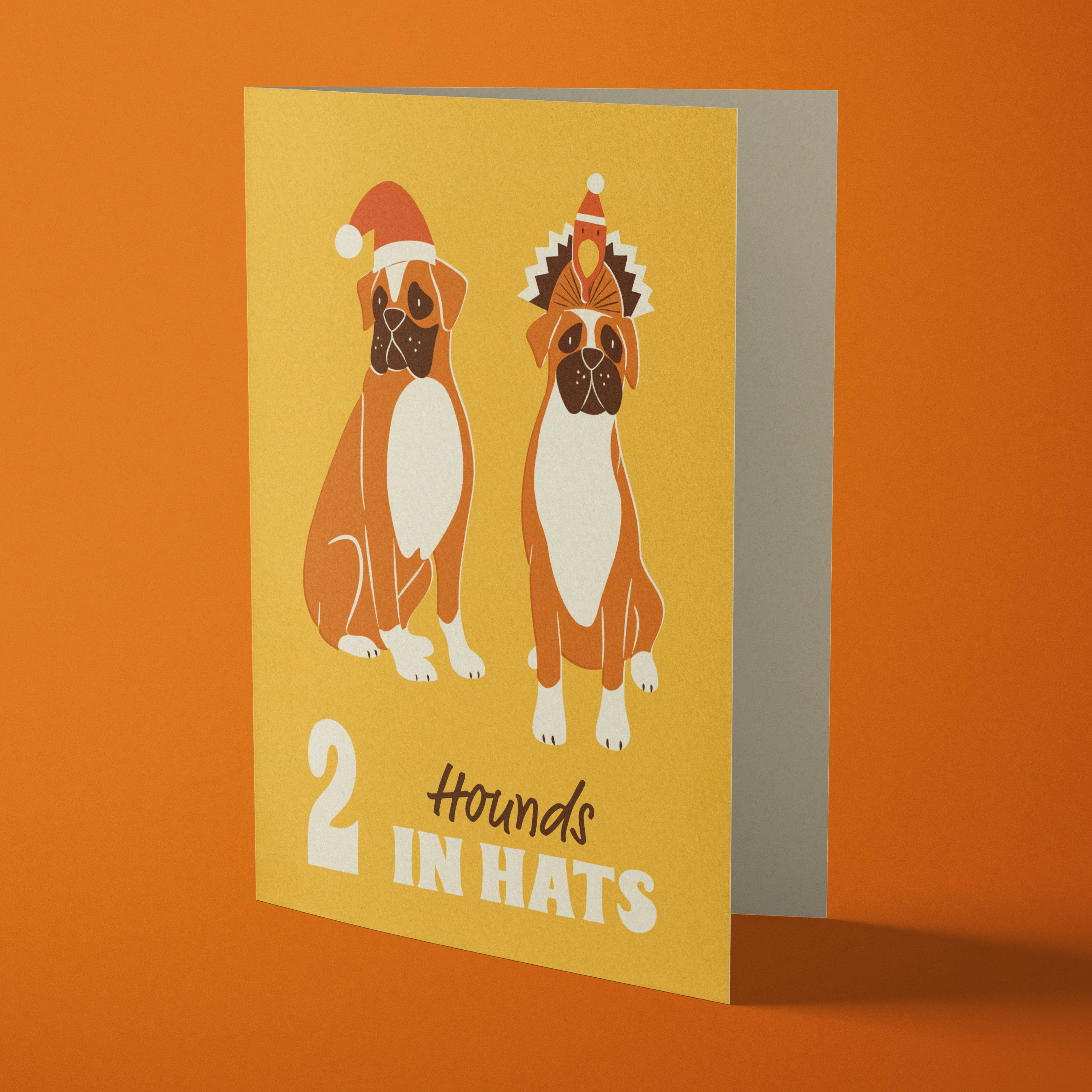 Boxer | Fun & Retro Dog Recycled Christmas Card