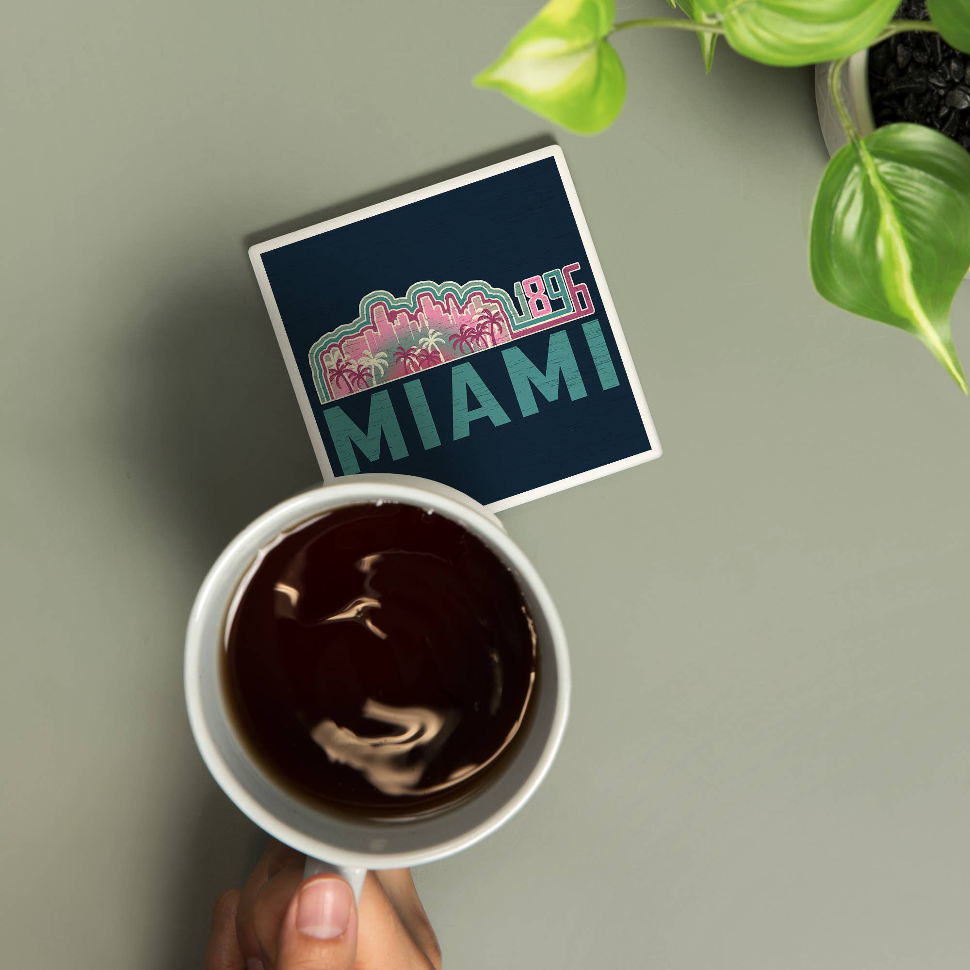 CERAMIC COASTER Miami, Florida, 1896