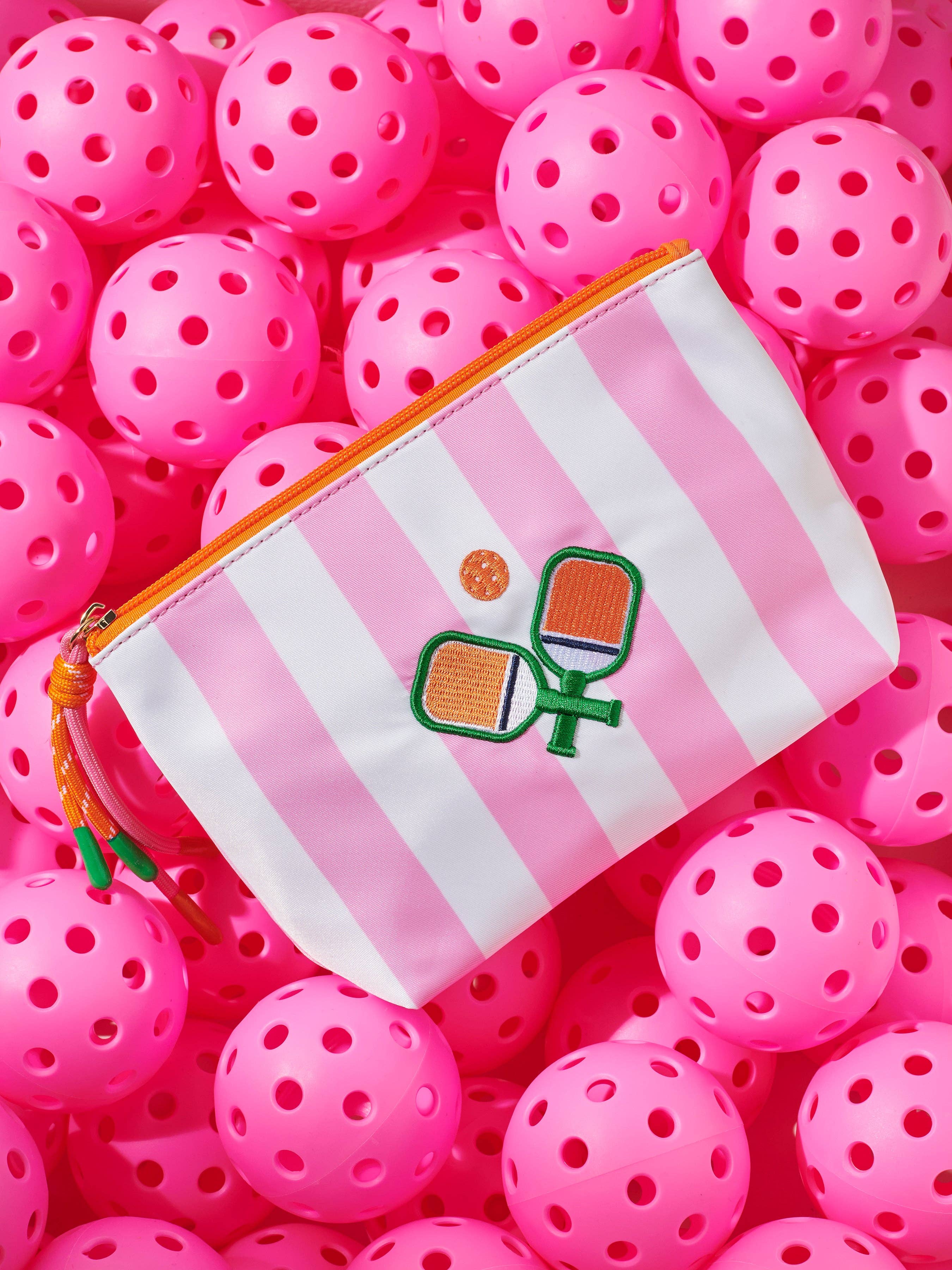 STRIPE PADDLES MEDIUM ZIP POUCH, MULTI