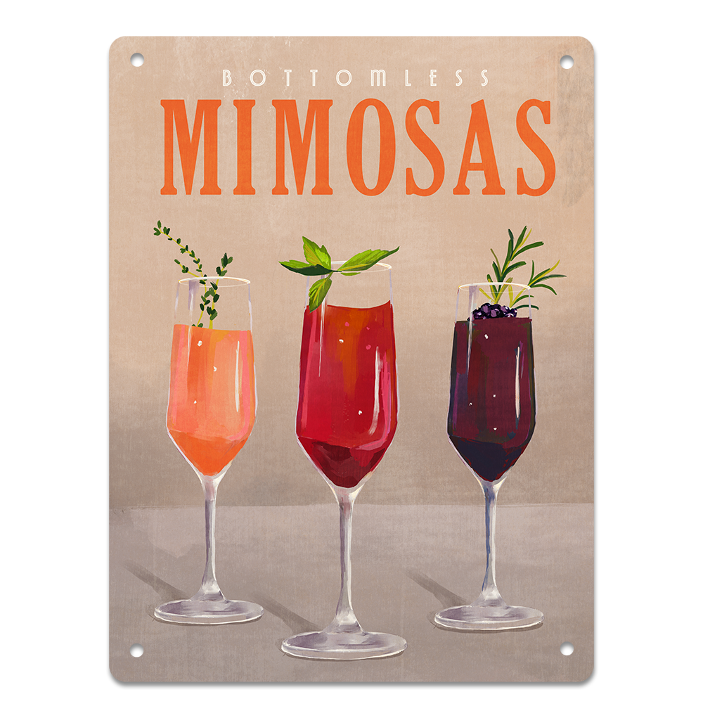 Bottomless Mimosas Colorful & Vibrant Champagne Cocktail Art