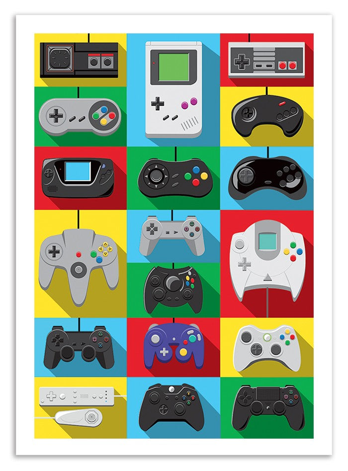 Art Poster - Legendary Controllers - Olivier Bourdereau